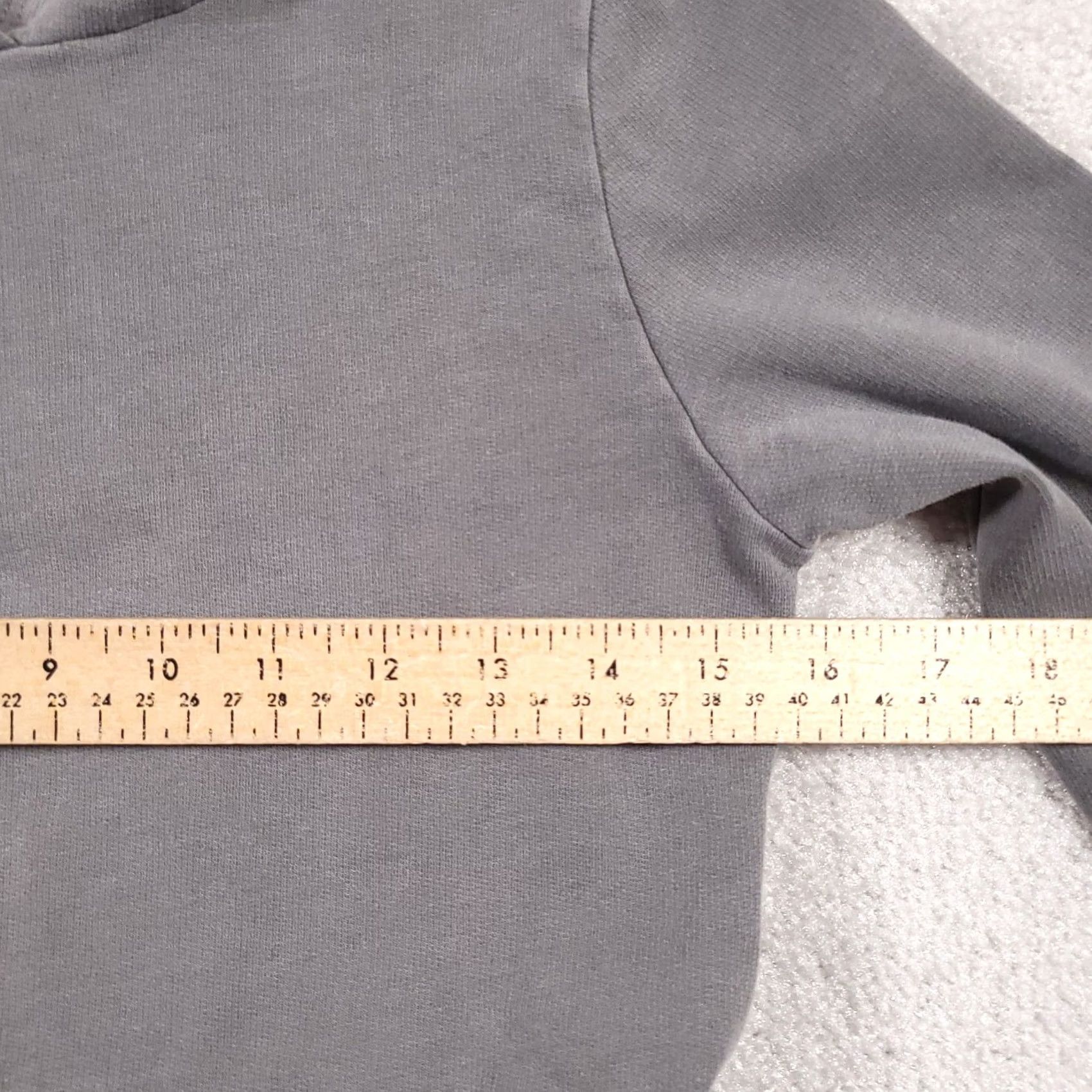 Vintage Maurices Sweatshirt Hoodie Women's XS Long Sleeve Hooded Gray Ruffle Crop Shirt Size XS / US 0-2 / IT 36-38 - 6 Thumbnail