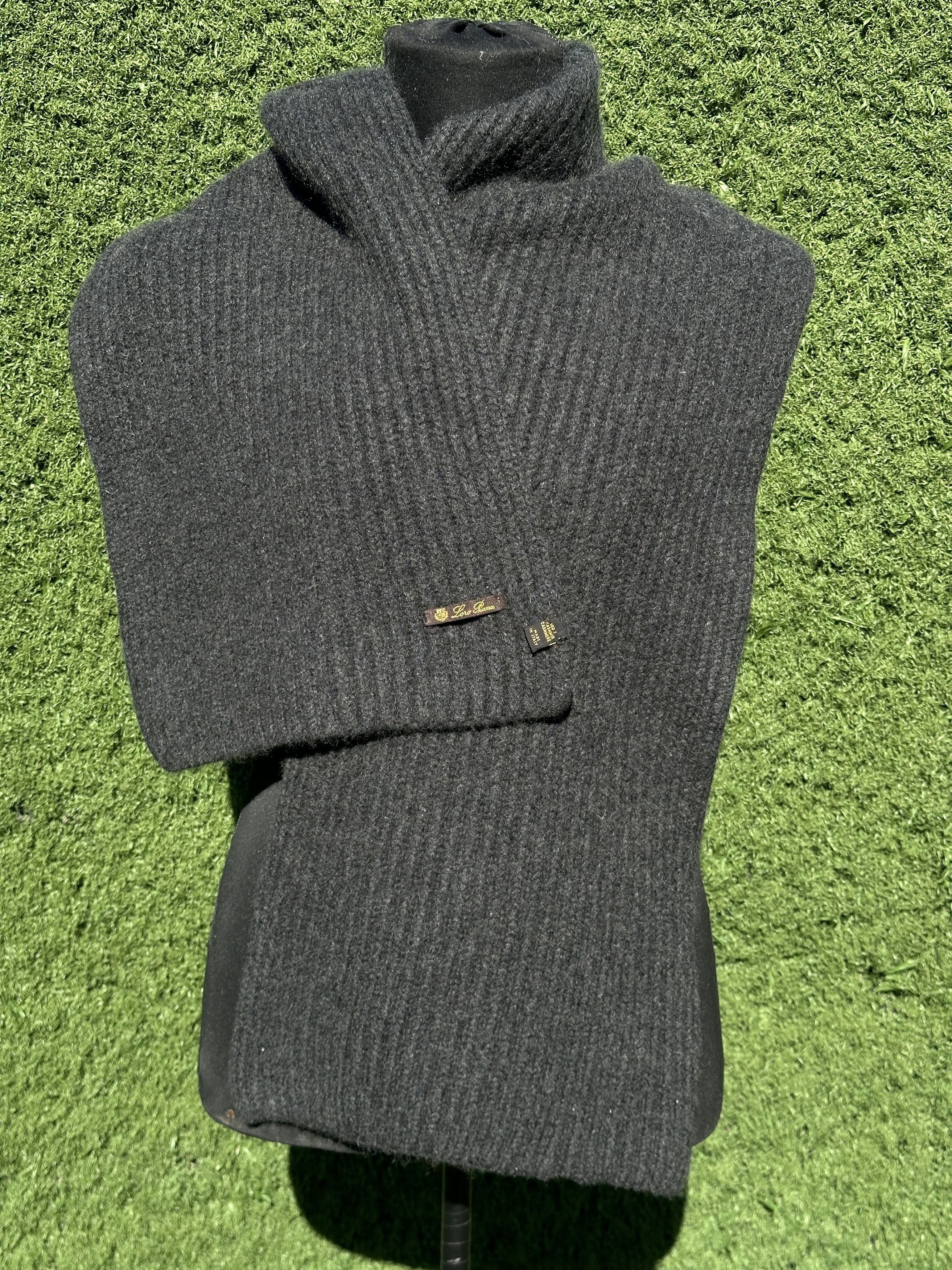 Loro Piana Luxury Loro Piana 100% Cashmere Rib Knit Scarf 140x30 Cm Size ONE SIZE - 7 Thumbnail