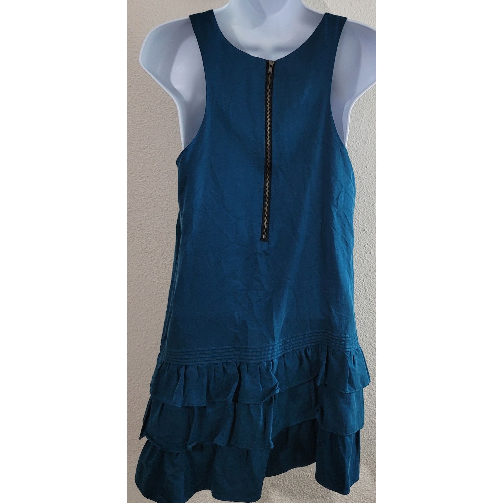 Other Lost April Blue Sleeveless Ruffled Mini Dress Small Flowy Size S / US 4 / IT 40 - 4 Thumbnail