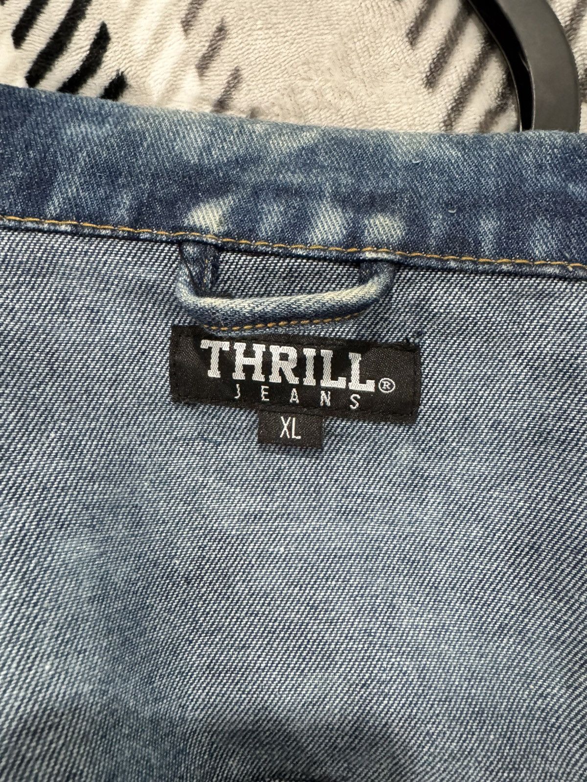 THRILLS Thrashed grunge distressed Y2K long duster denim jacket M Size XL / US 12-14 / IT 48-50 - 6 Thumbnail