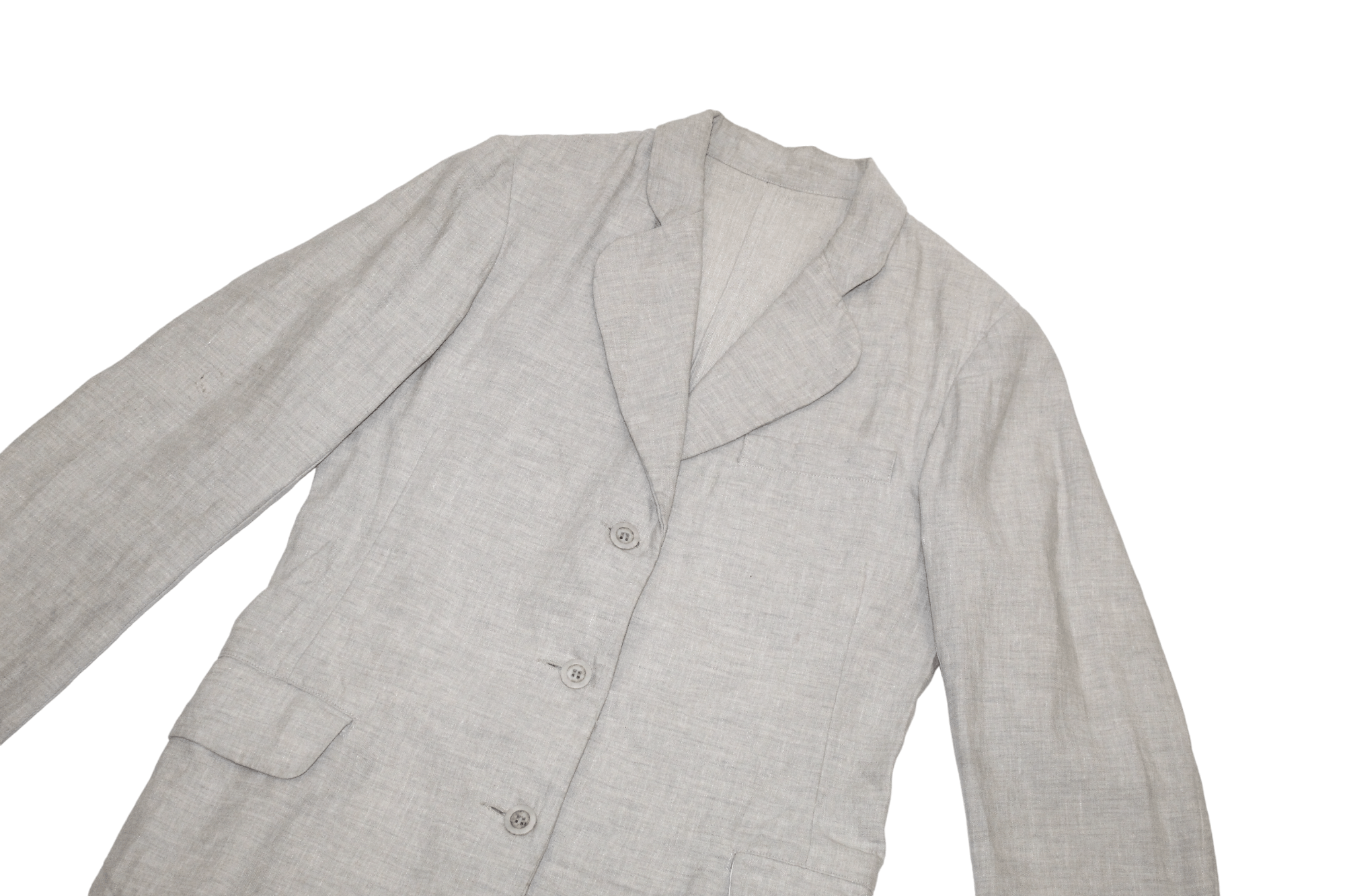 Casey Vidalenc Casey Vidalenc Linen Solid Grey Slim Fit Layered Blazer Size US S / EU 44-46 / 1 - 4 Thumbnail
