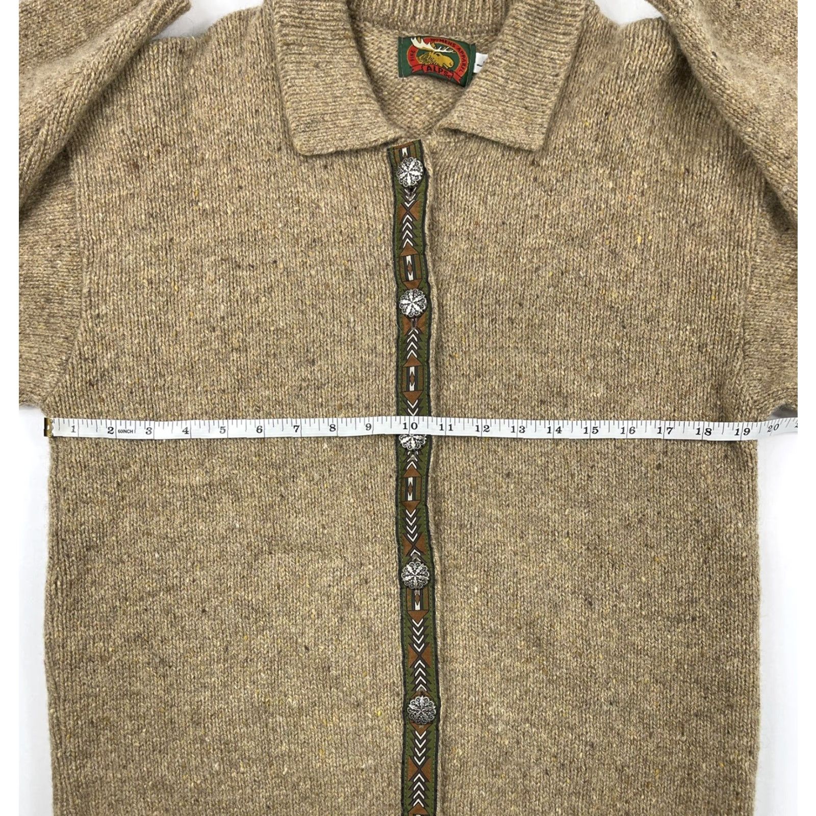Vintage VINTAGE Alps Fine Women's Apparel Wool Knit Cardigan Sweater Casual Long Sleeve Brown L 80s 90s Size L / US 10 / IT 46 - 6 Thumbnail