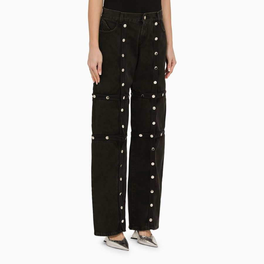 The Attico o1d2blof1024 Baggy Jeans With Studs in Black Size 26" / US 2 / IT 38 - 3 Thumbnail
