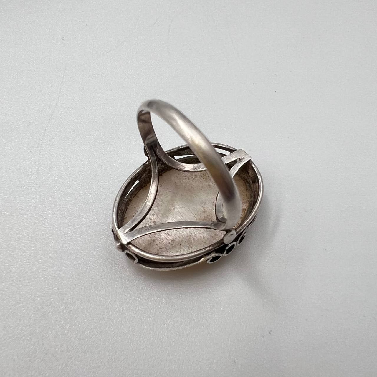 Vintage Vintage Sterling Silver 925 Ring Mother of Pearl Size 8.5 Size ONE SIZE - 2 Thumbnail