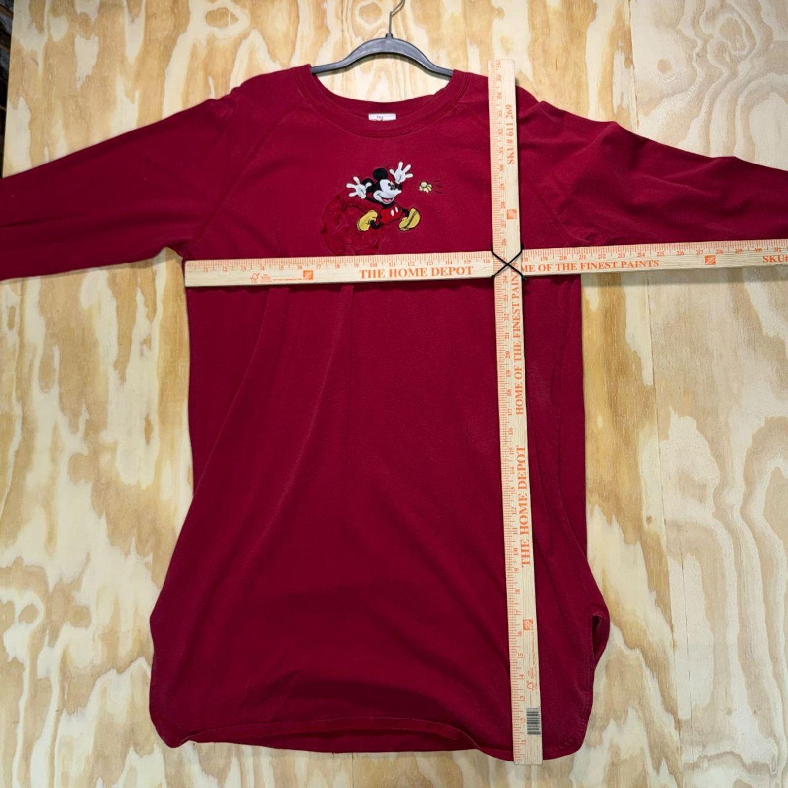 Disney Vintage y2k mickey mouse embroidered long sleeve sleep shirt Size US XL / EU 56 / 4 - 4 Thumbnail