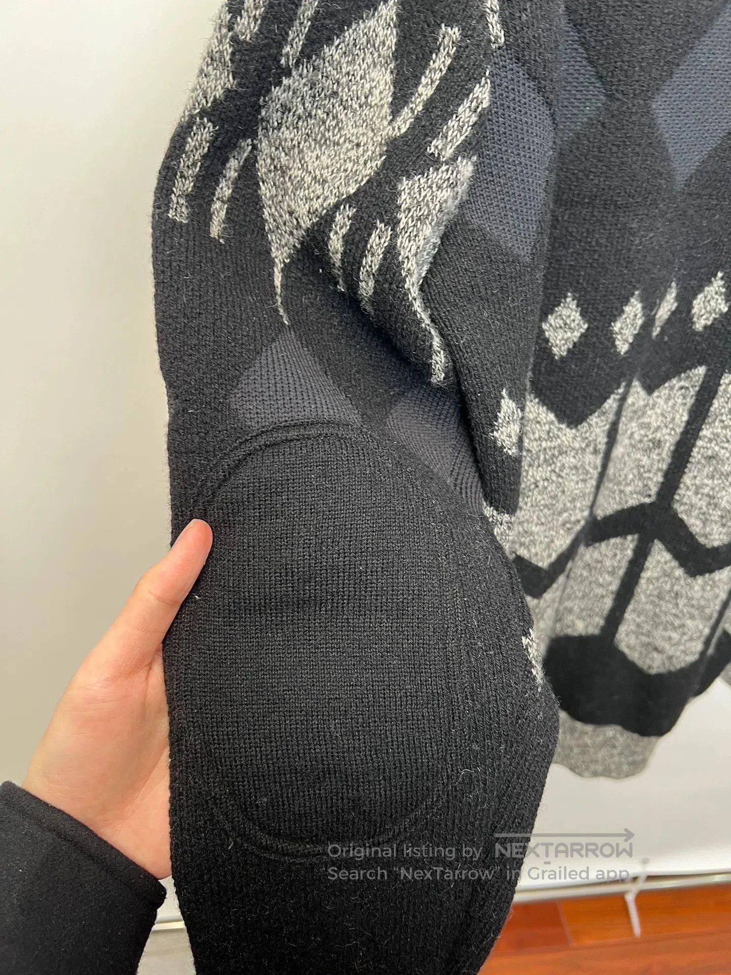 Junya Watanabe Black Geometric Pattern Knit Sweater. Size US L / EU 52-54 / 3 - 7 Thumbnail