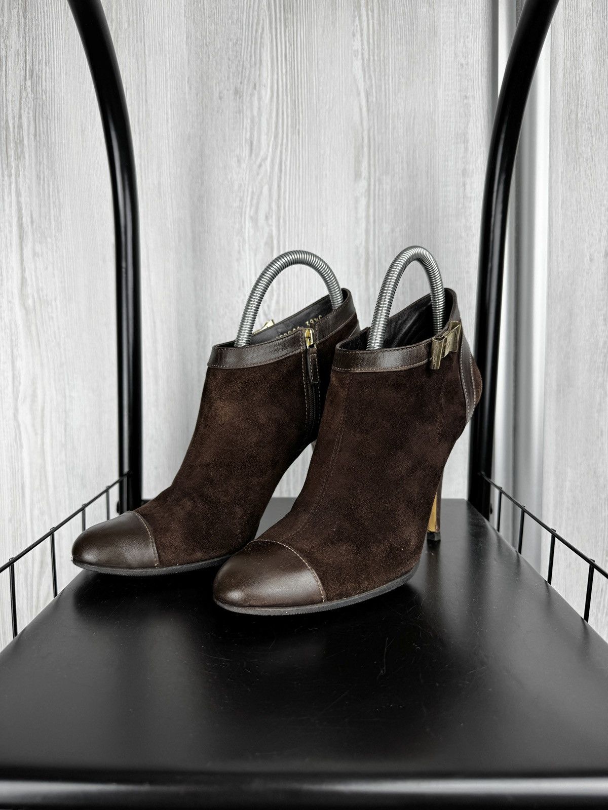 Gucci Gucci Interlocking G Logo Brown Suede Leather Heels Boots Size US 9.5 / IT 39.5 - 7 Thumbnail