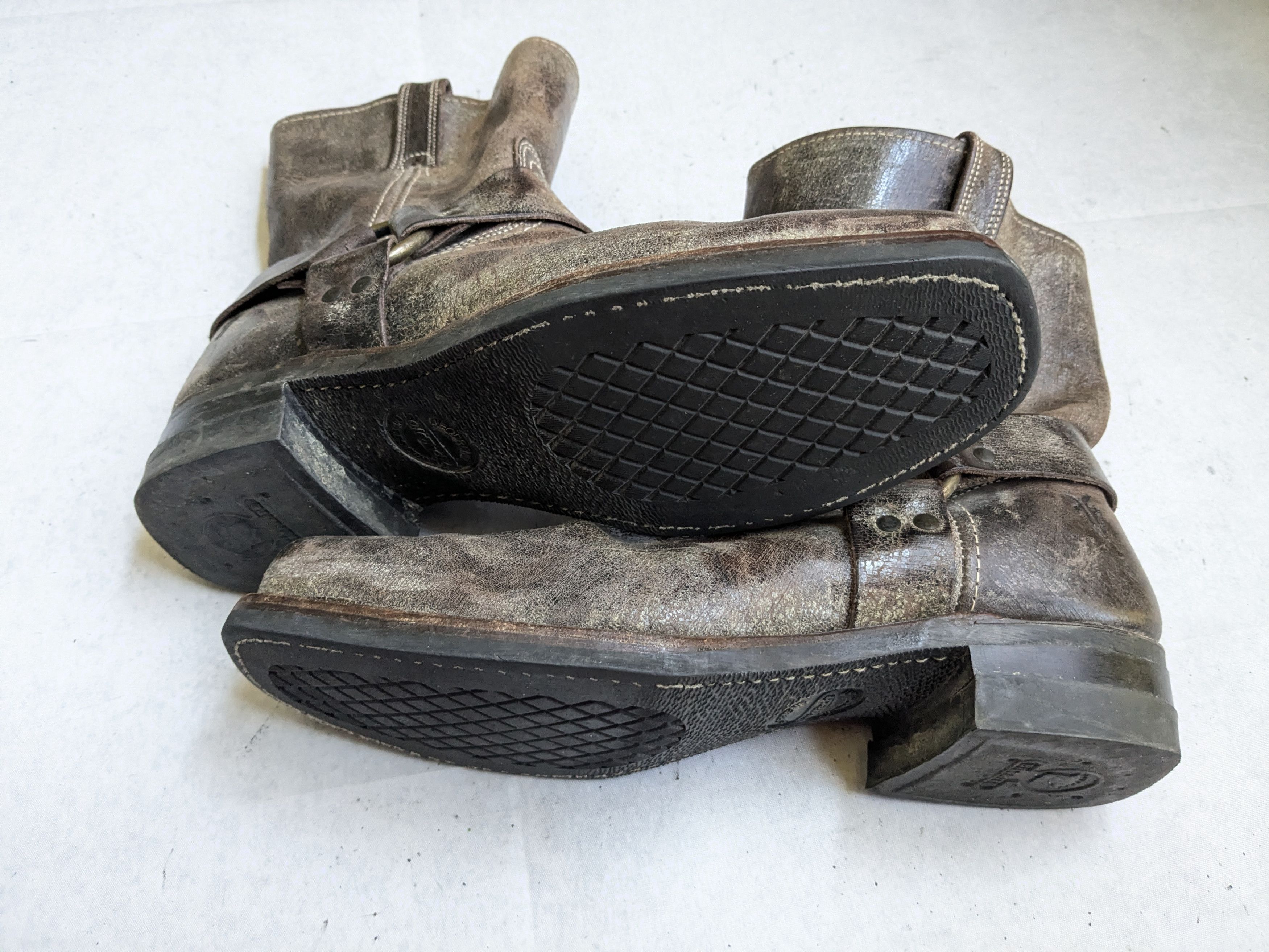 Frye Frye Harness Boots Brown Leather 11.5 M Leather Buckle Size US 11.5 / EU 44-45 - 18 Thumbnail