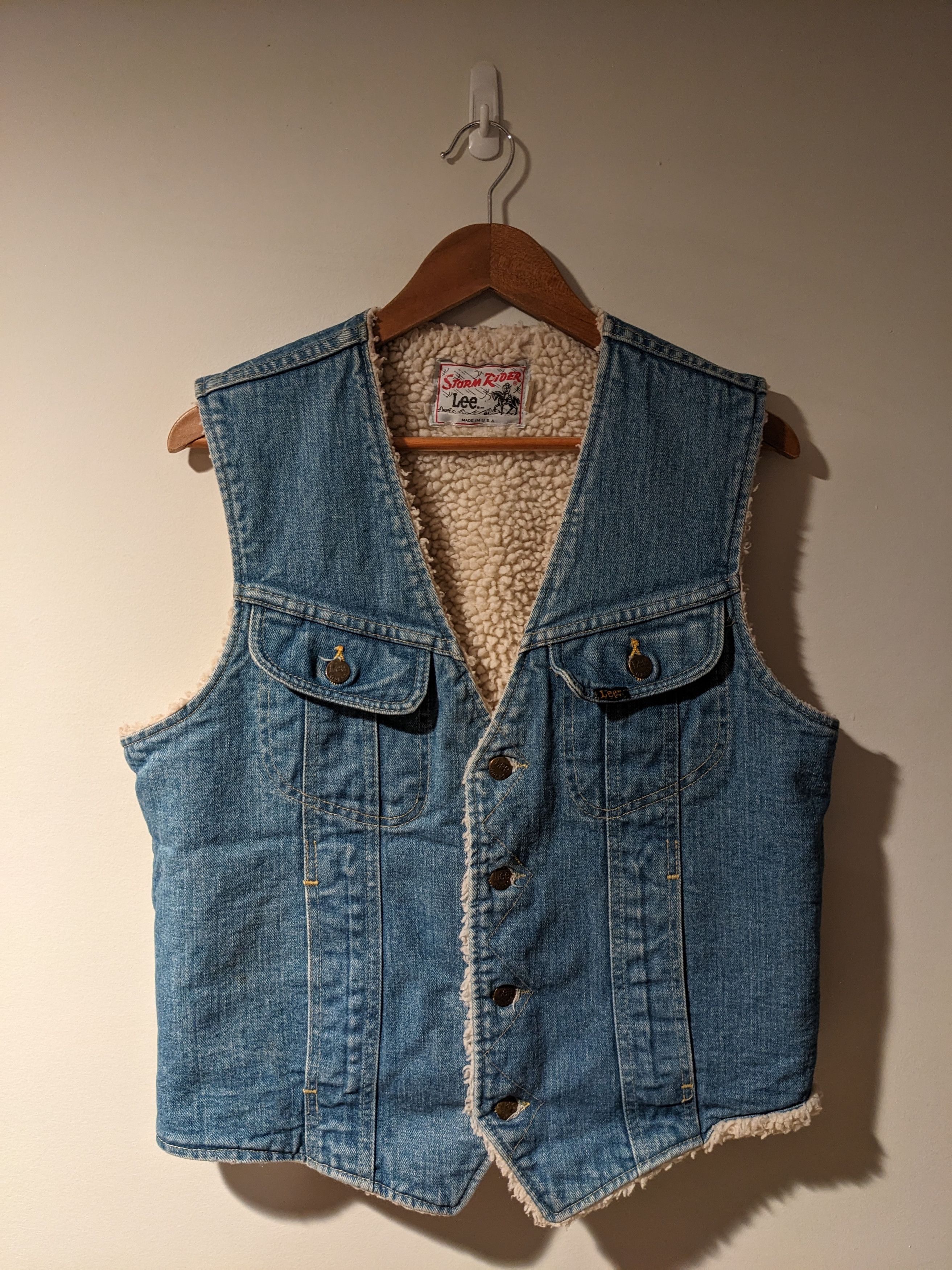 Lee × Vintage Vintage Lee Medium Storm Rider Sherpa Lined Denim Vest Size US M / EU 48-50 / 2 - 1 Thumbnail