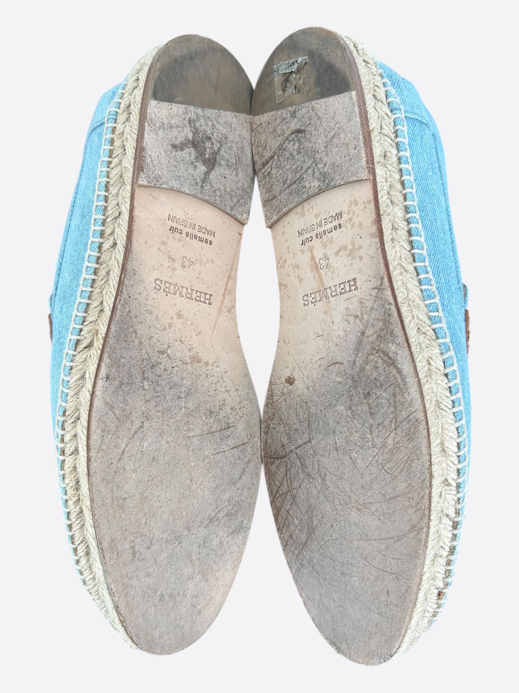 Hermes Hermes Blue & Brown Trip Espadrilles Size US 10 / EU 43 - 7 Thumbnail