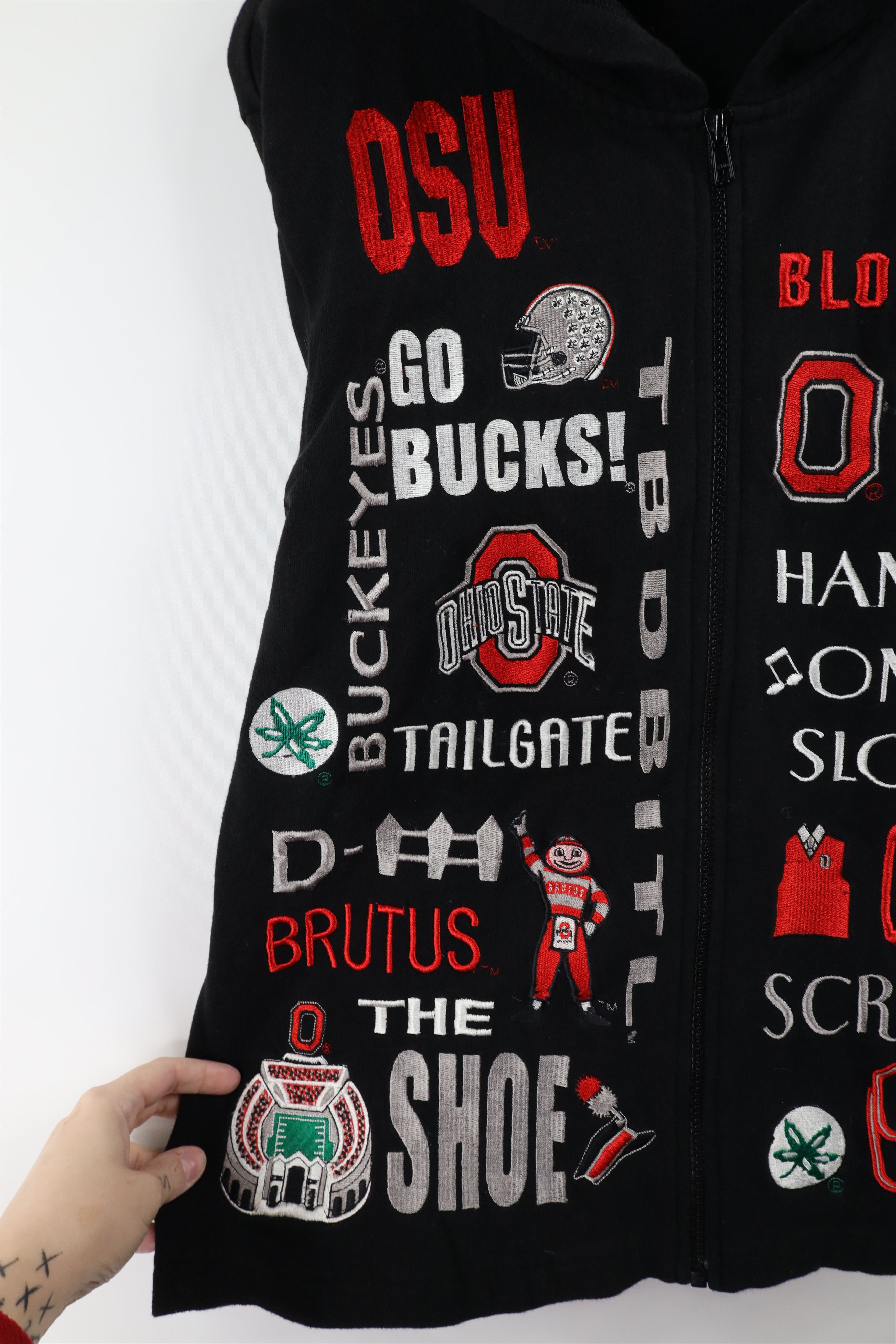 Vintage Vintage 90s Ohio State University Football Full Zip Hoodie Size XL / US 12-14 / IT 48-50 - 7 Thumbnail