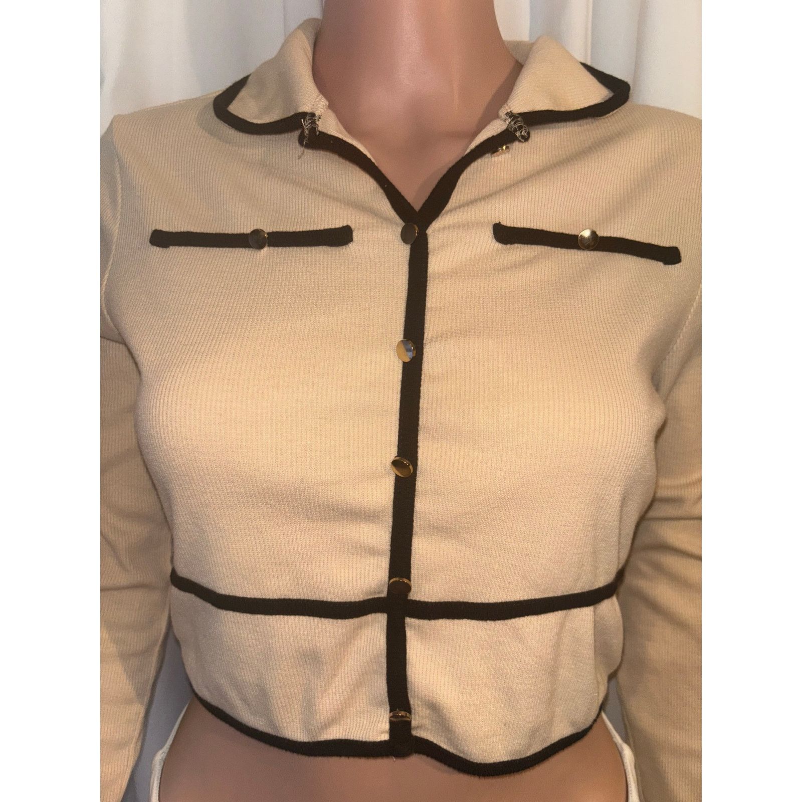 Shein SHEIN Size L - Contrast Binding Crop Tee Size L / US 10 / IT 46 - 3 Thumbnail