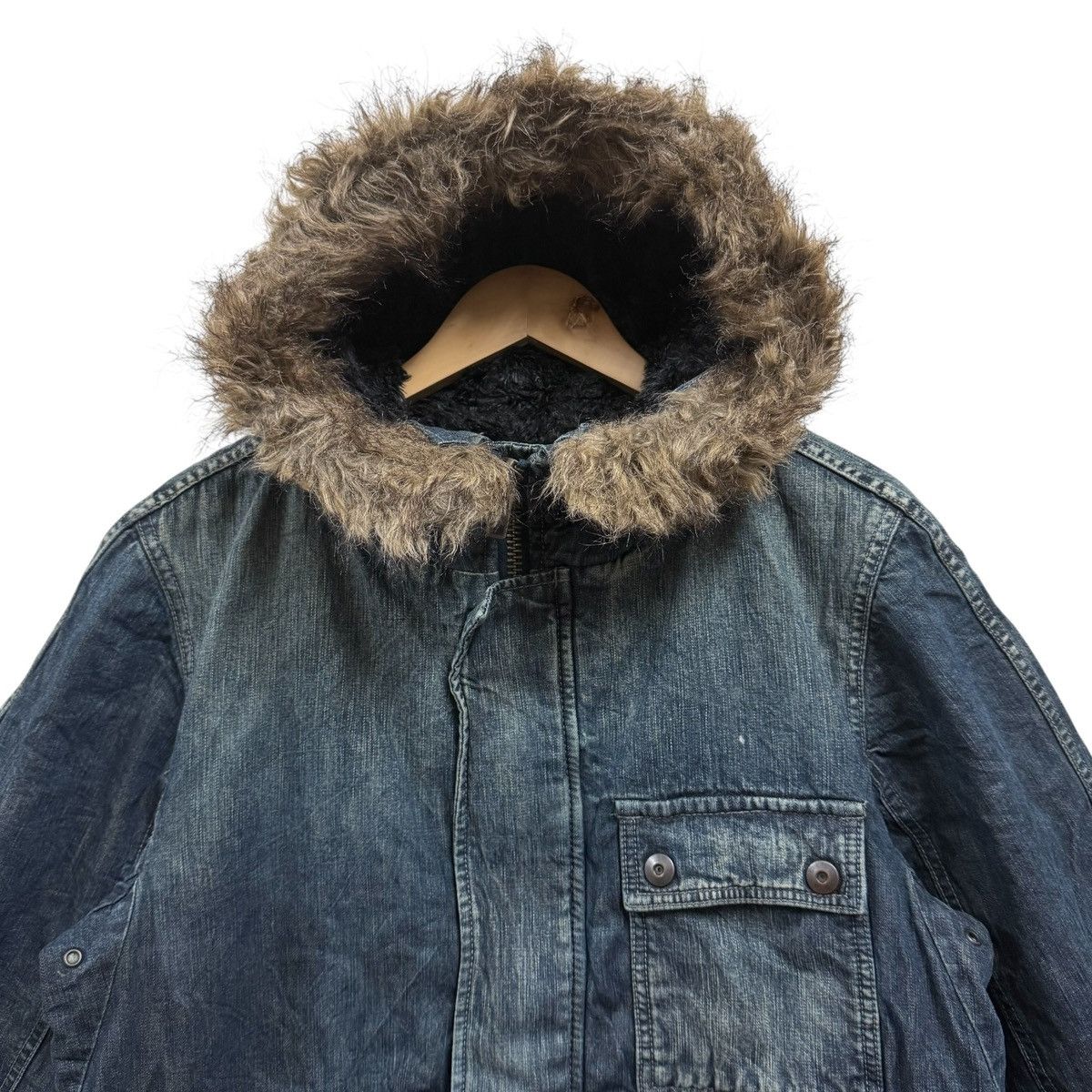 Johnbull Johnbull Fur Hoodie Denim Jacket Size US L / EU 52-54 / 3 - 5 Thumbnail