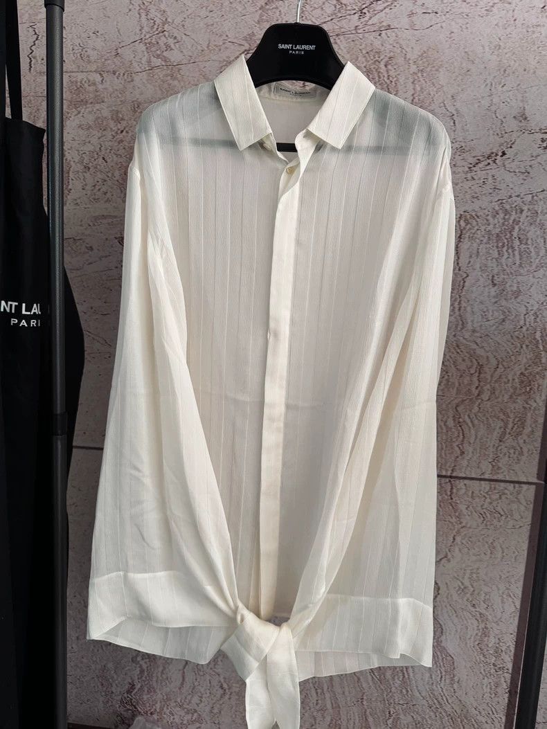Saint Laurent Paris Saint Laurent 23SS Floaty Ribbon Shirt-2505 Size US M / EU 48-50 / 2 - 1 Thumbnail