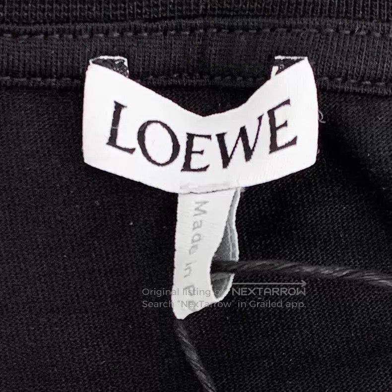 Loewe Loewe Black Logo Letter Embroidered Cotton Crew Neck Short Size M / US 6-8 / IT 42-44 - 6 Thumbnail