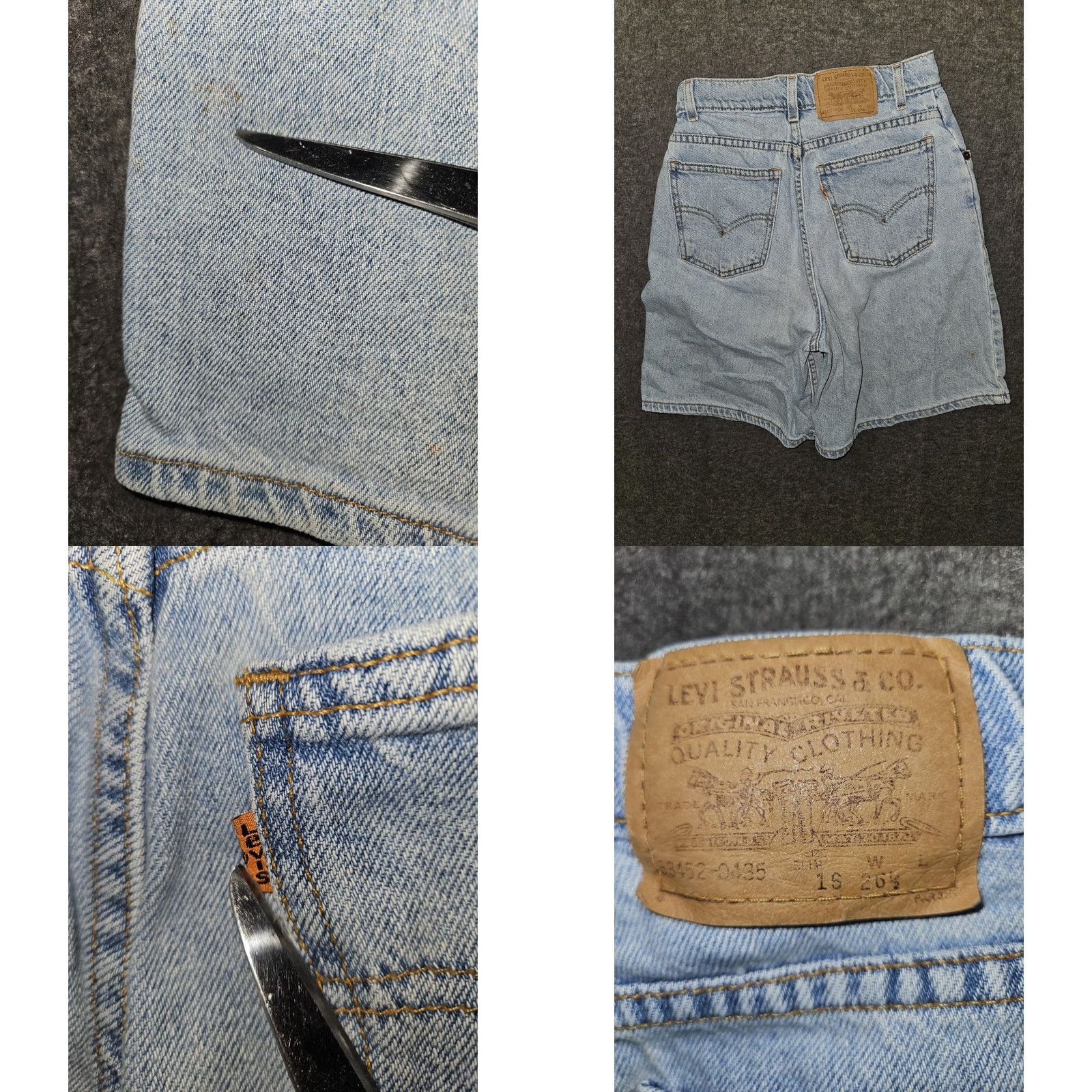 Levi's VINTAGE Levi's Denim Shorts Juniors 16 Slim Light Wash 90s Orange Tab 5 Pocket Women Jeans Bermuda Blue 100% Cotton Slim Mens Girls Size 38" / US 16 / IT 52 - 8 Thumbnail
