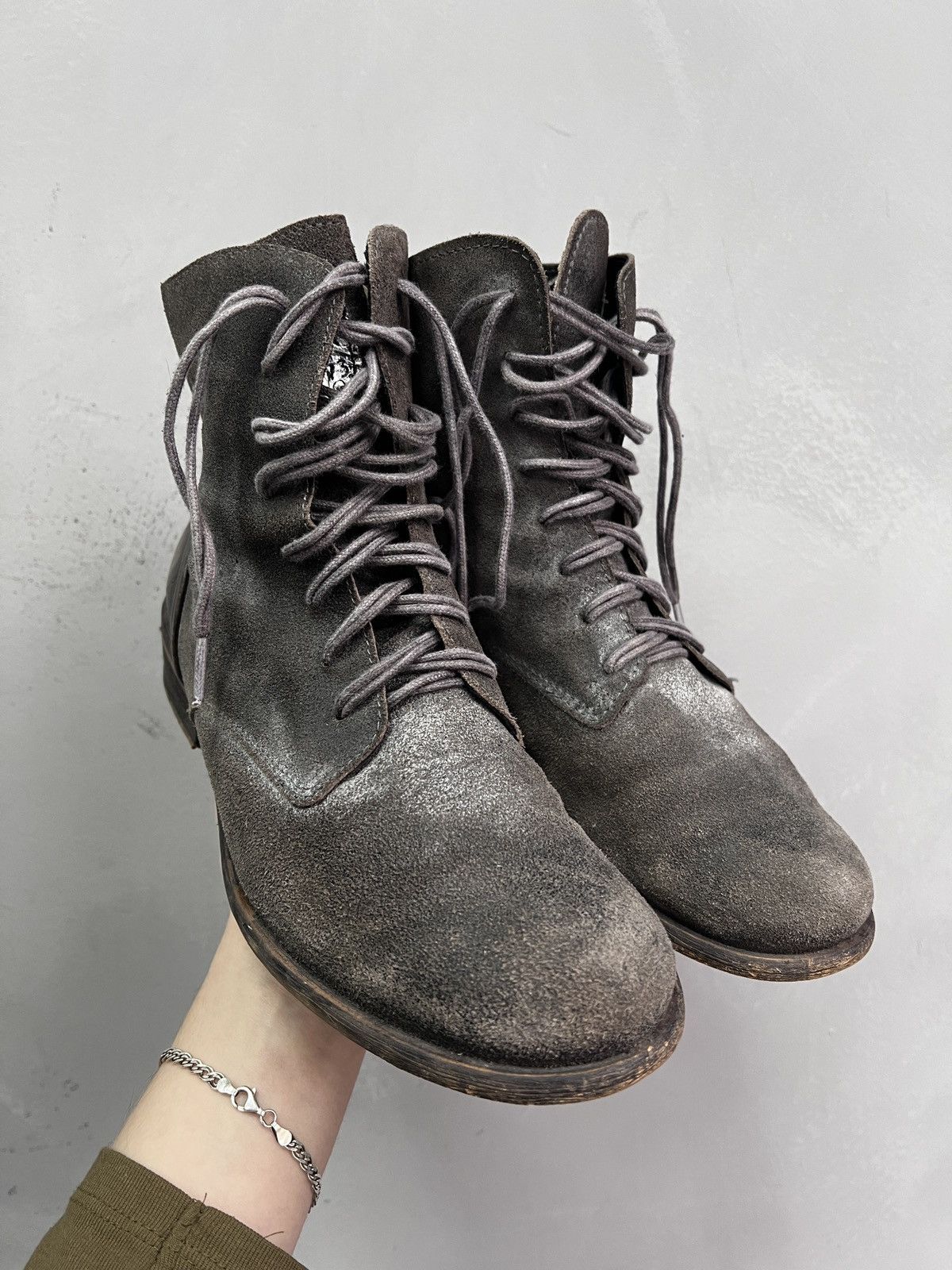 Guidi Hedi slimane Suede Gray Boots Lace up Faded Vintage style Size US 7.5 / EU 40-41 - 2 Thumbnail