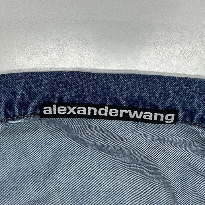 Alexander Wang Alexander Wang Cropped Long Sleeve Denim Jacket - Size XS / US 0-2 / IT 36-38 - 3 Thumbnail