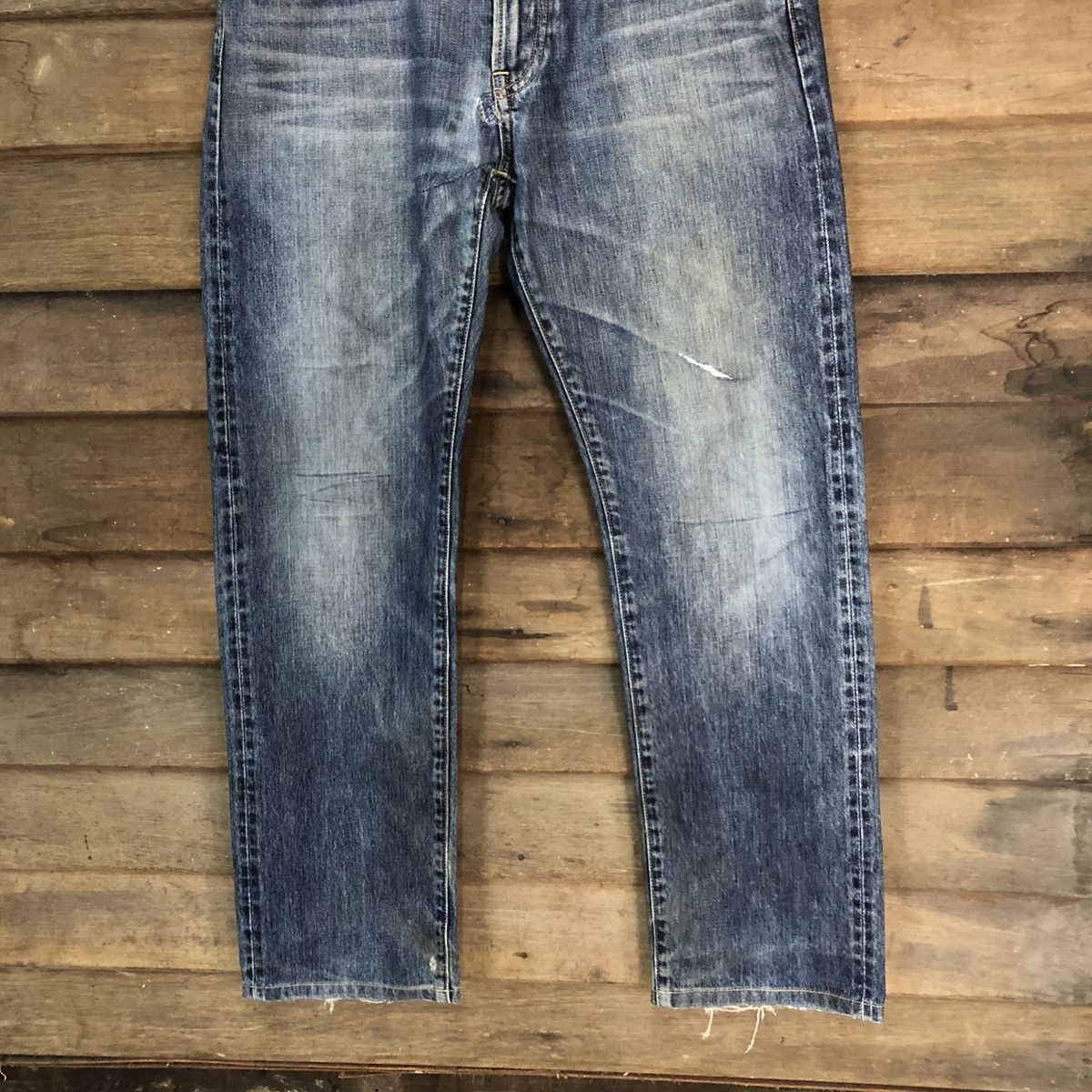 Japanese Brand Uniqlo selvedge Jeans Blue Denim Pants #7312 Size US 30 / EU 46 - 3 Thumbnail
