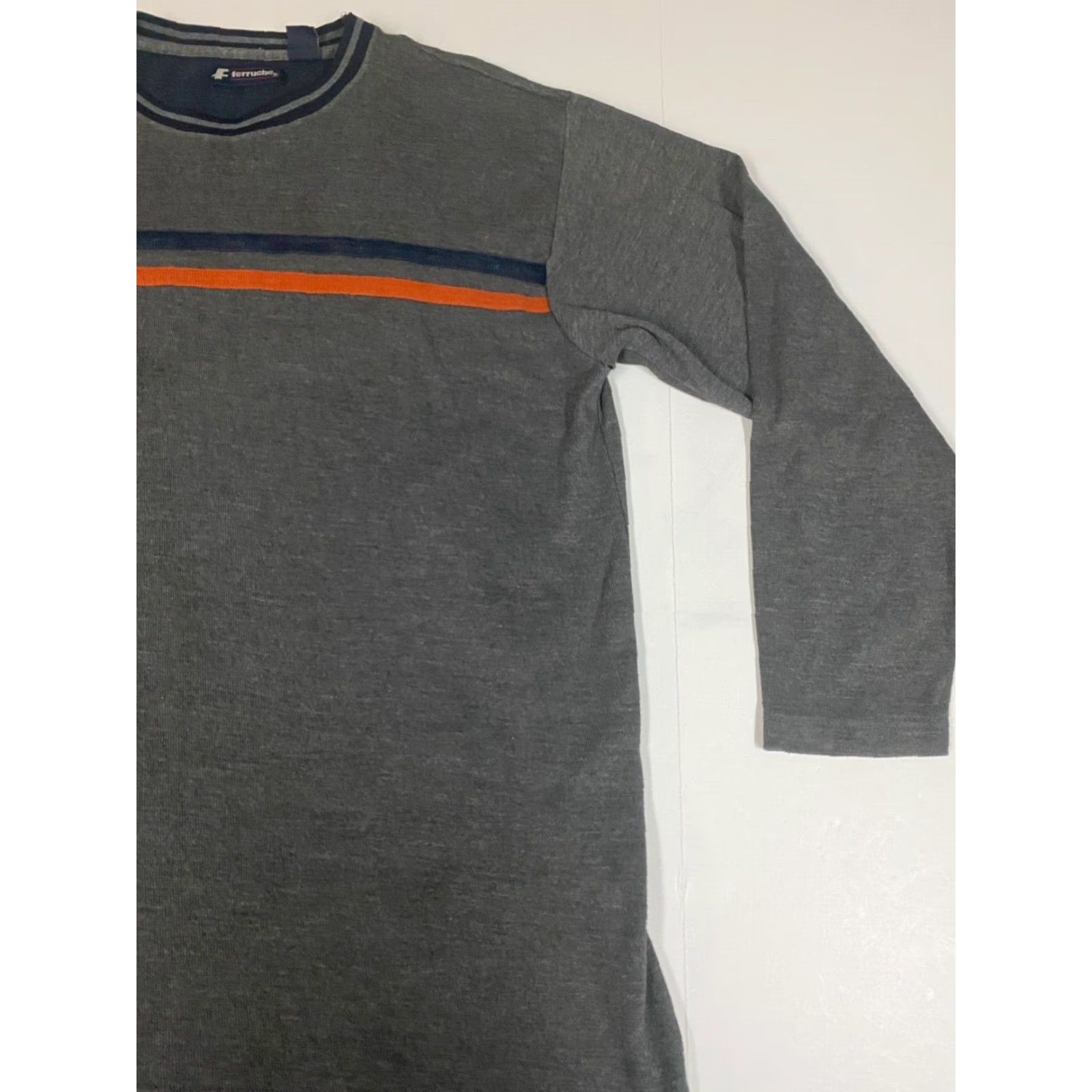 Vintage Ferruche Mens Sweater XL Gray Crewneck Pullover Knit Cashmere Cotton Chunky-Knit Logo 1/4 Zip Vintage No? Size US XL / EU 56 / 4 - 2 Thumbnail