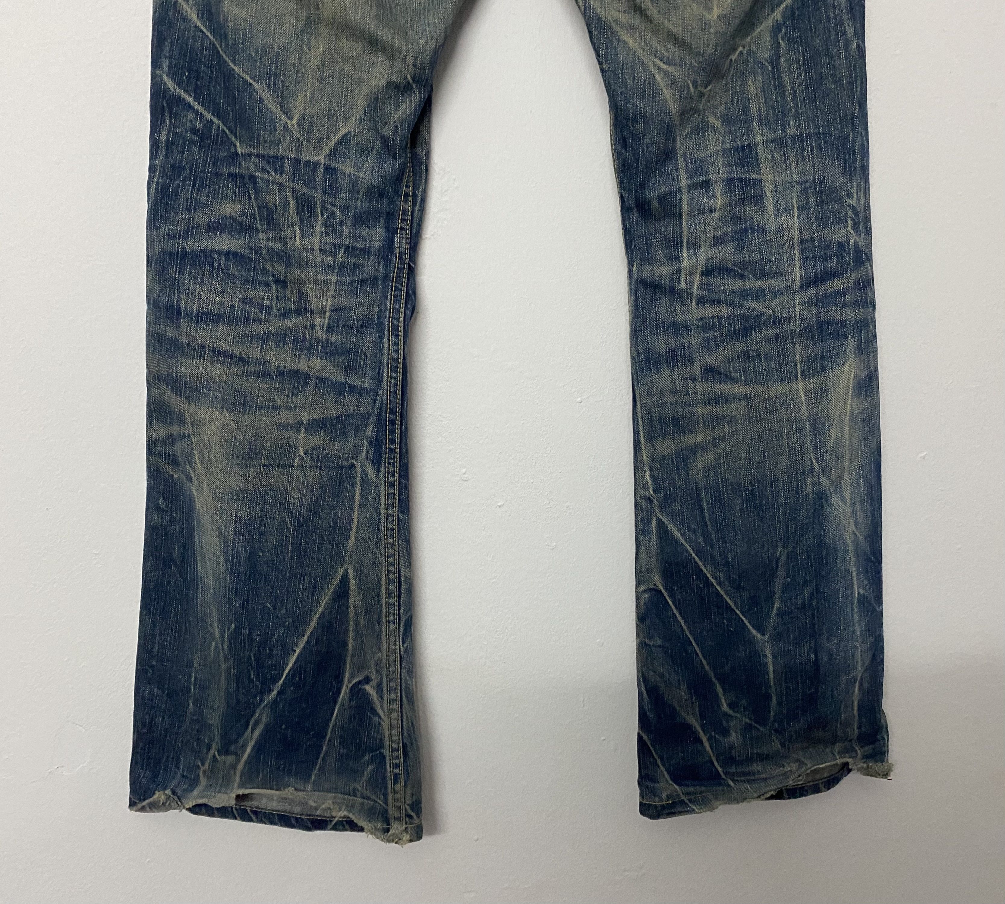 Japanese Brand Vintage Blue Way Acid Wash Flare Bootcut Jeans Size US 33 - 7 Thumbnail
