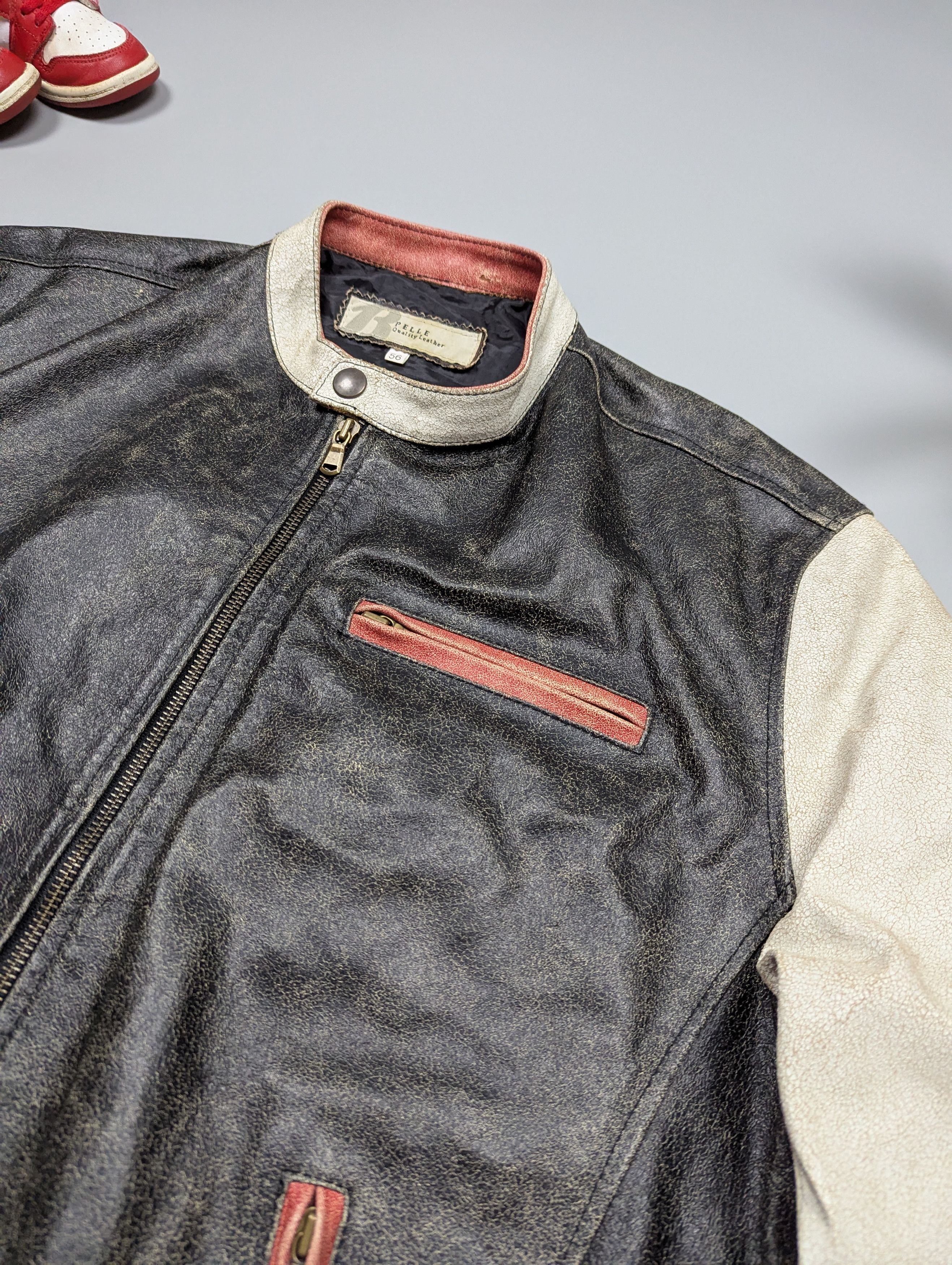 Vera Pelle × Vintage VERA PELLE Vintage Motorcycle Leather Men's Jacket Size 56 Size US XL / EU 56 / 4 - 9 Thumbnail