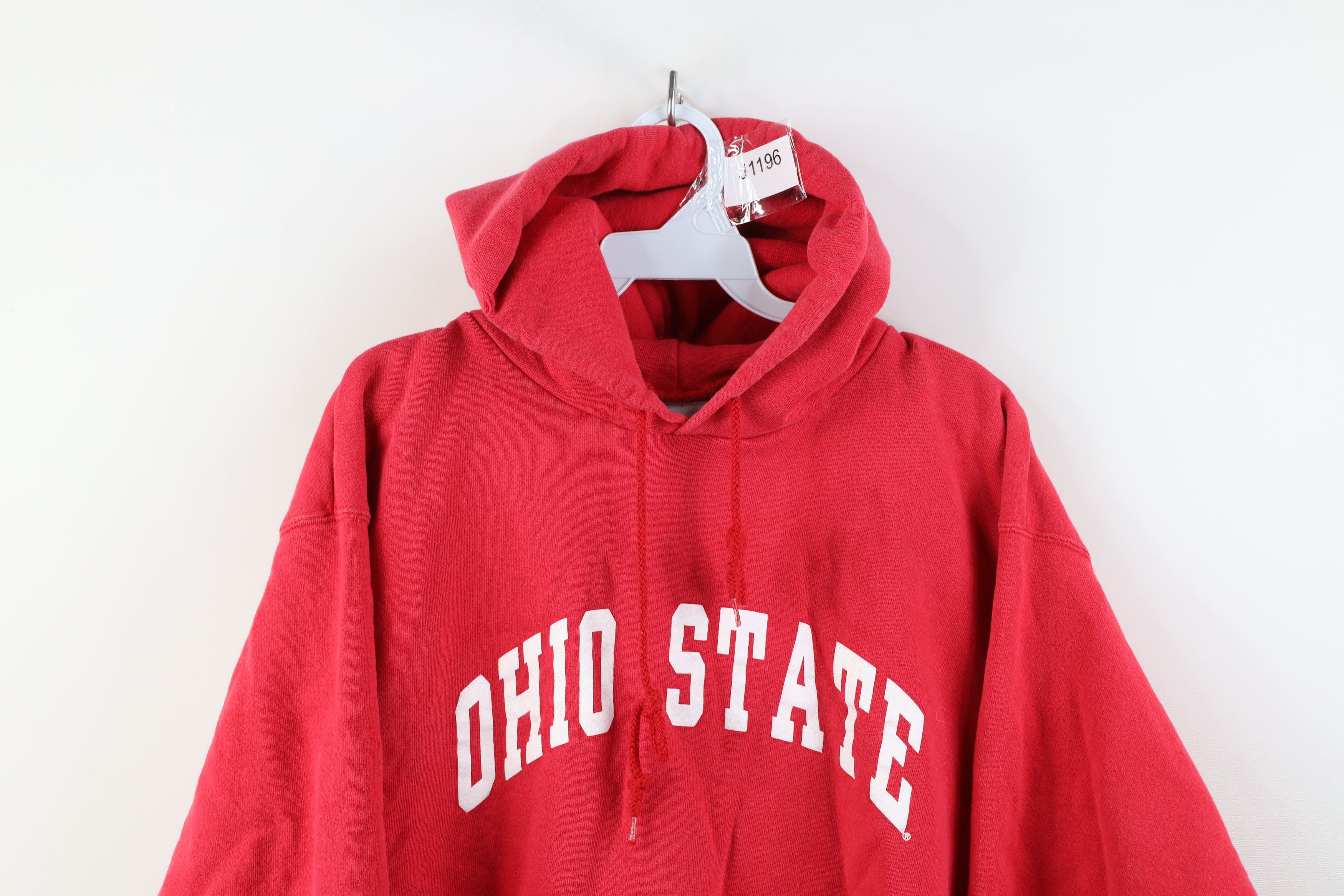 Vintage Vintage 90s Ohio State University Hoodie Sweatshirt Red Size US M / EU 48-50 / 2 - 2 Thumbnail