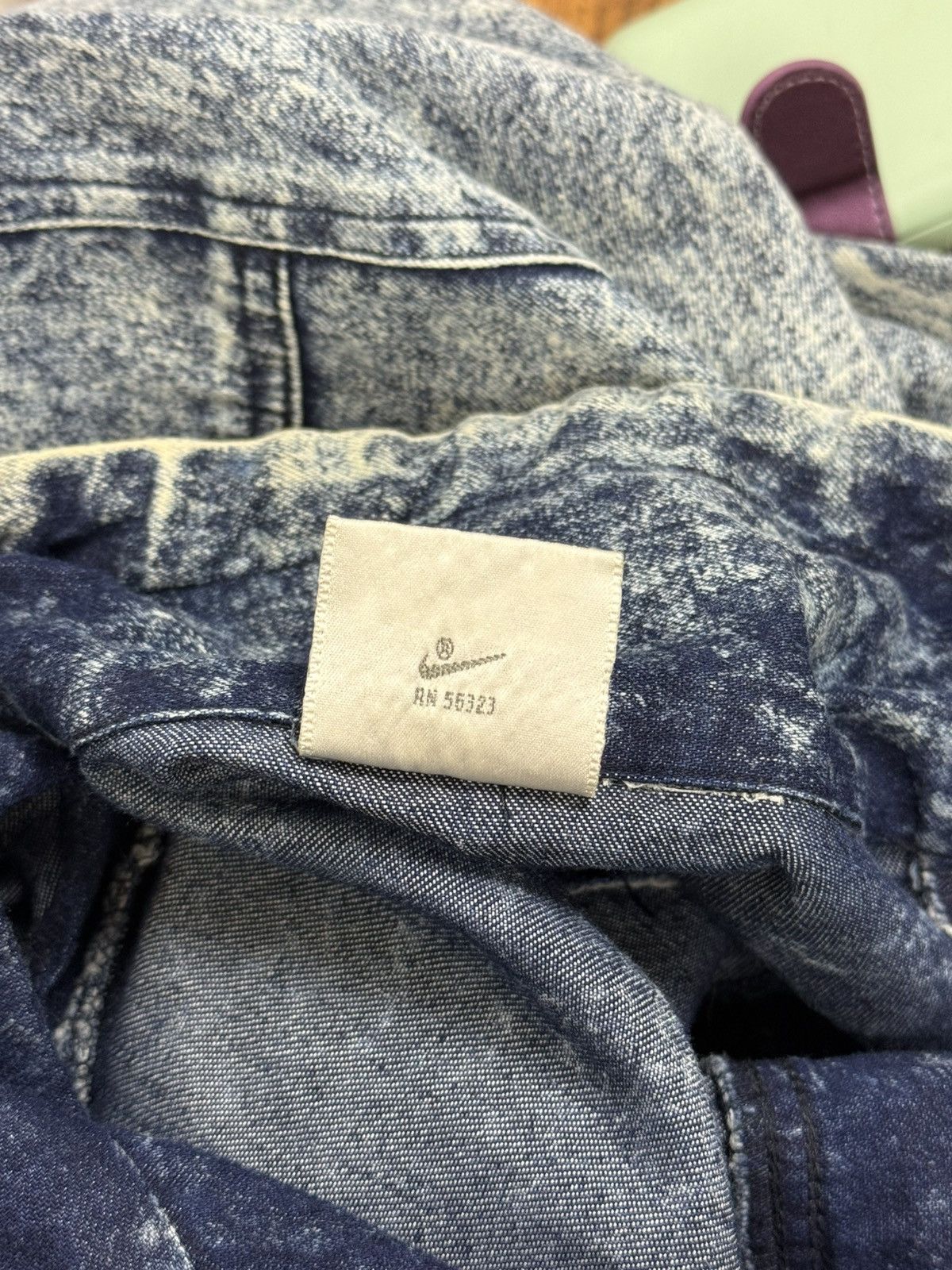 Nike 80s 90s Nike Acid Wash Denim Quarter Zip Jacket Blue ~L Size US L / EU 52-54 / 3 - 9 Thumbnail