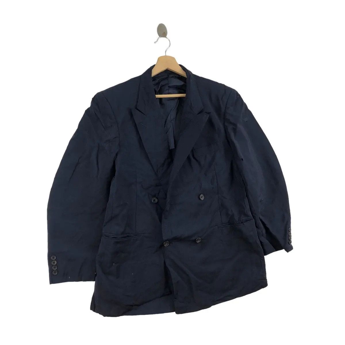Burberry Vtg 90’ BURBERRY LONDON Double Breasted Blazer Lamb Wool Size 46R - 3 Thumbnail