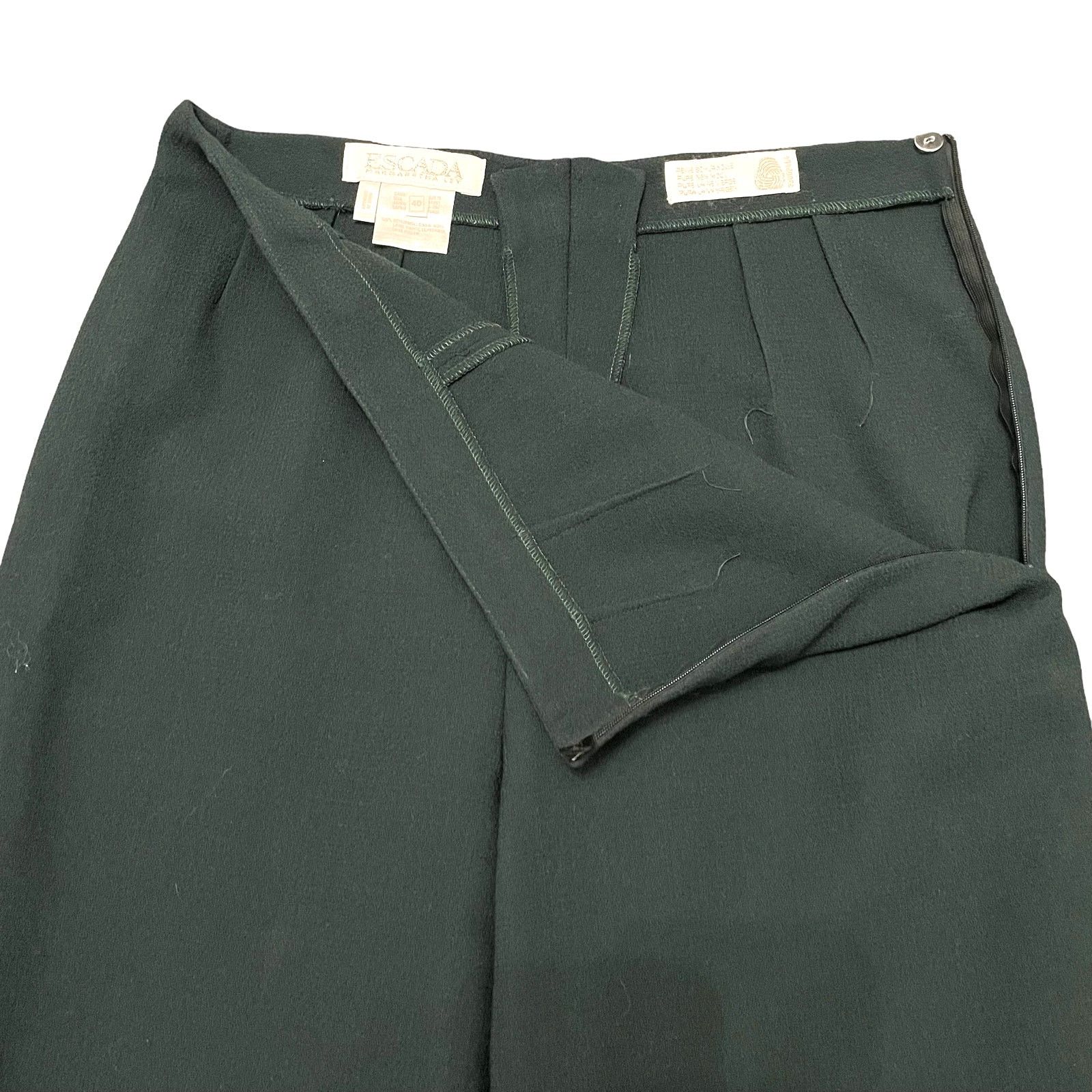 Escada × Vintage Vintage Escada Wool Pants Tapered Forest Green Size EU 40 Size 29" - 3 Thumbnail