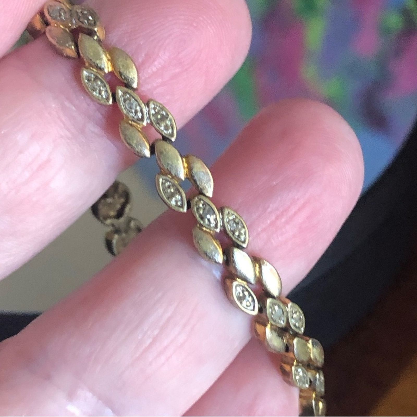Vintage Vintage SETA genuine diamond gold link bracelet Size ONE SIZE - 5 Thumbnail