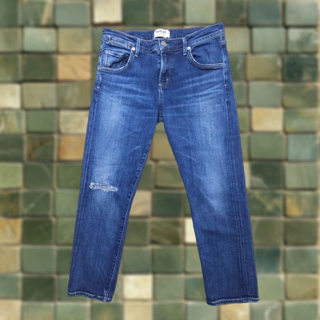 Agolde AGOLDE Jeans Women Size 26 Denim Slim Boyfriend 5-Pocket Dark Wash USA Made Size 26" / US 2 / IT 38 - 1 Thumbnail