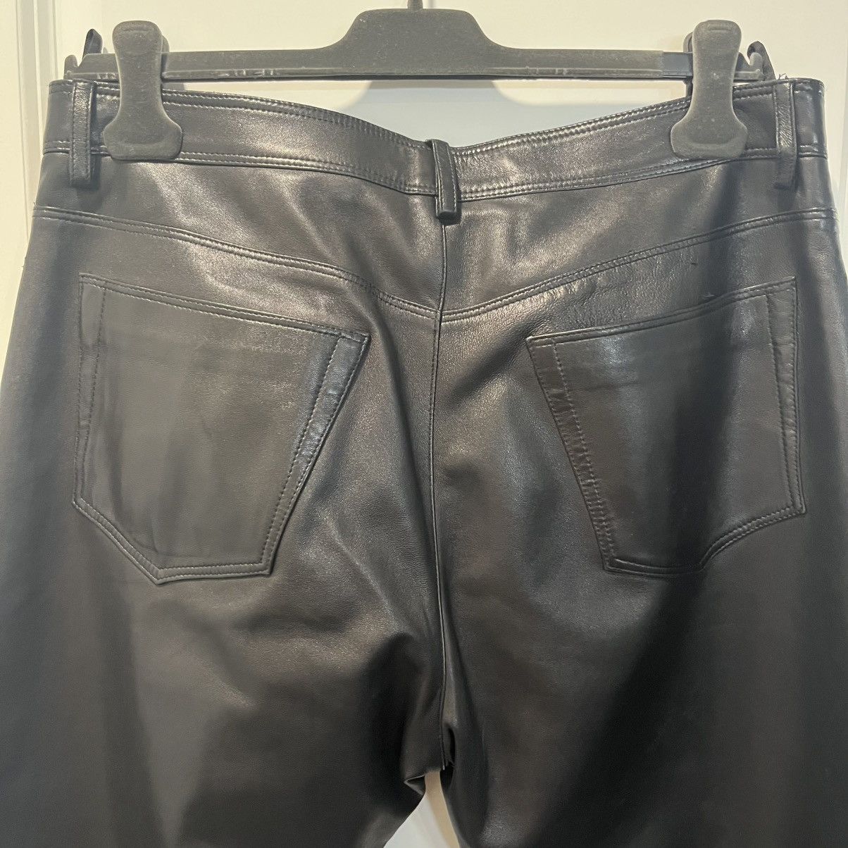 Helmut Lang Helmut Lang Black Leather Jeans Size US 34 / EU 50 - 6 Thumbnail