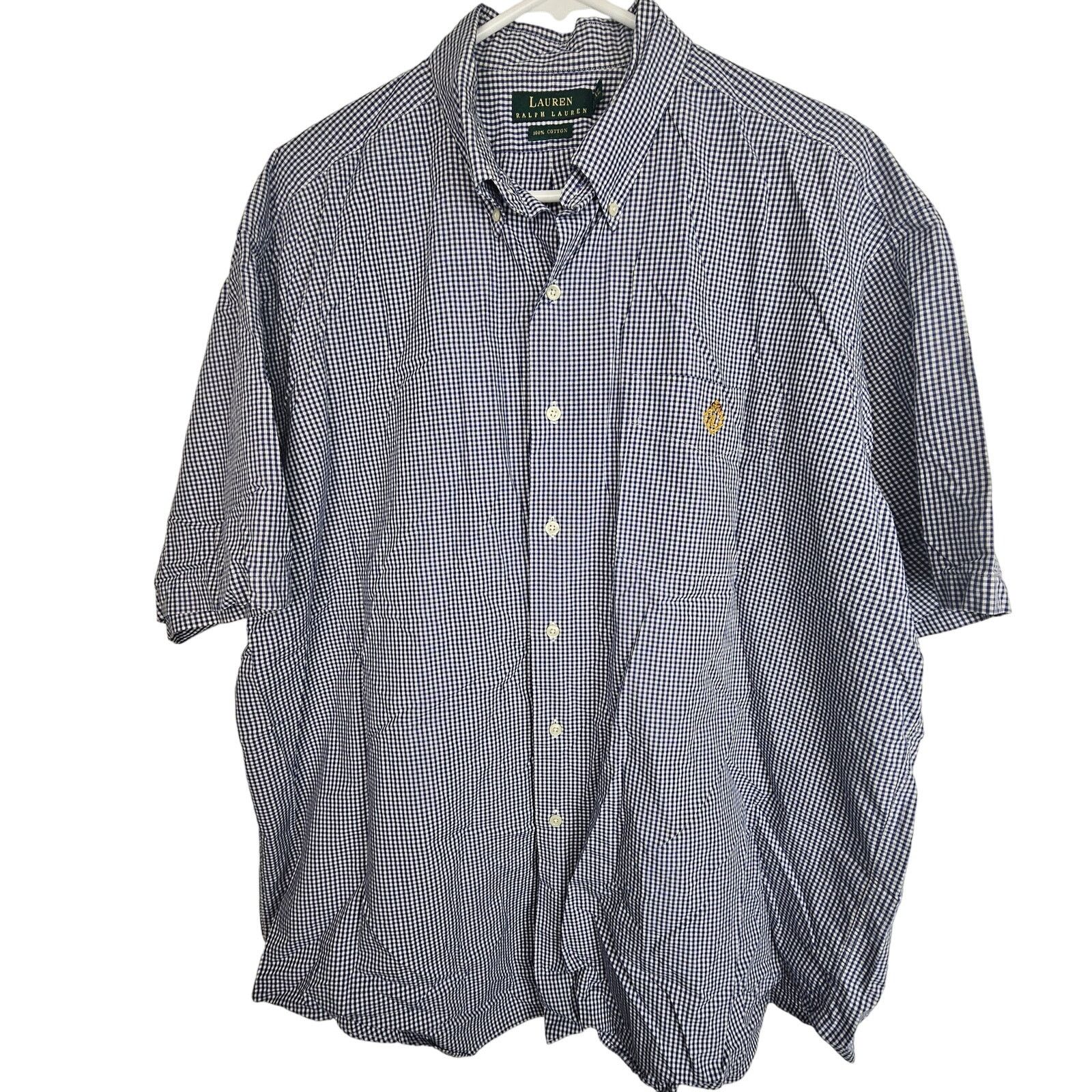 Lauren Ralph Lauren Lauren Ralph Lauren Mens Gingham Shirt XL Embroidered Crest Size US XL / EU 56 / 4 - 1 Thumbnail