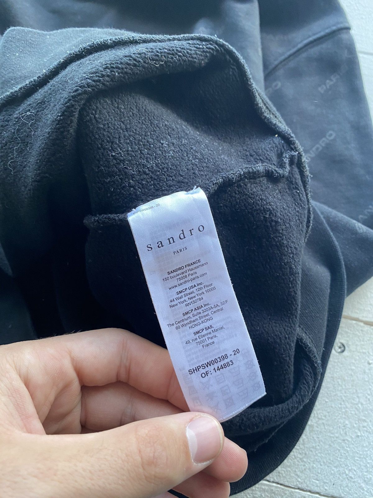 Designer × Sandro × Vintage Sandro Luxury Monogram Logo Black Mens Hoodie vintage Size US M / EU 48-50 / 2 - 4 Thumbnail