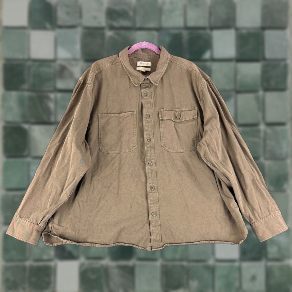 Madewell Madewell Button-Up Shirt Mens XXXL Brown Long Sleeve Casual Cotton Shirt Size US XXL / EU 58 / 5 - 1 Thumbnail