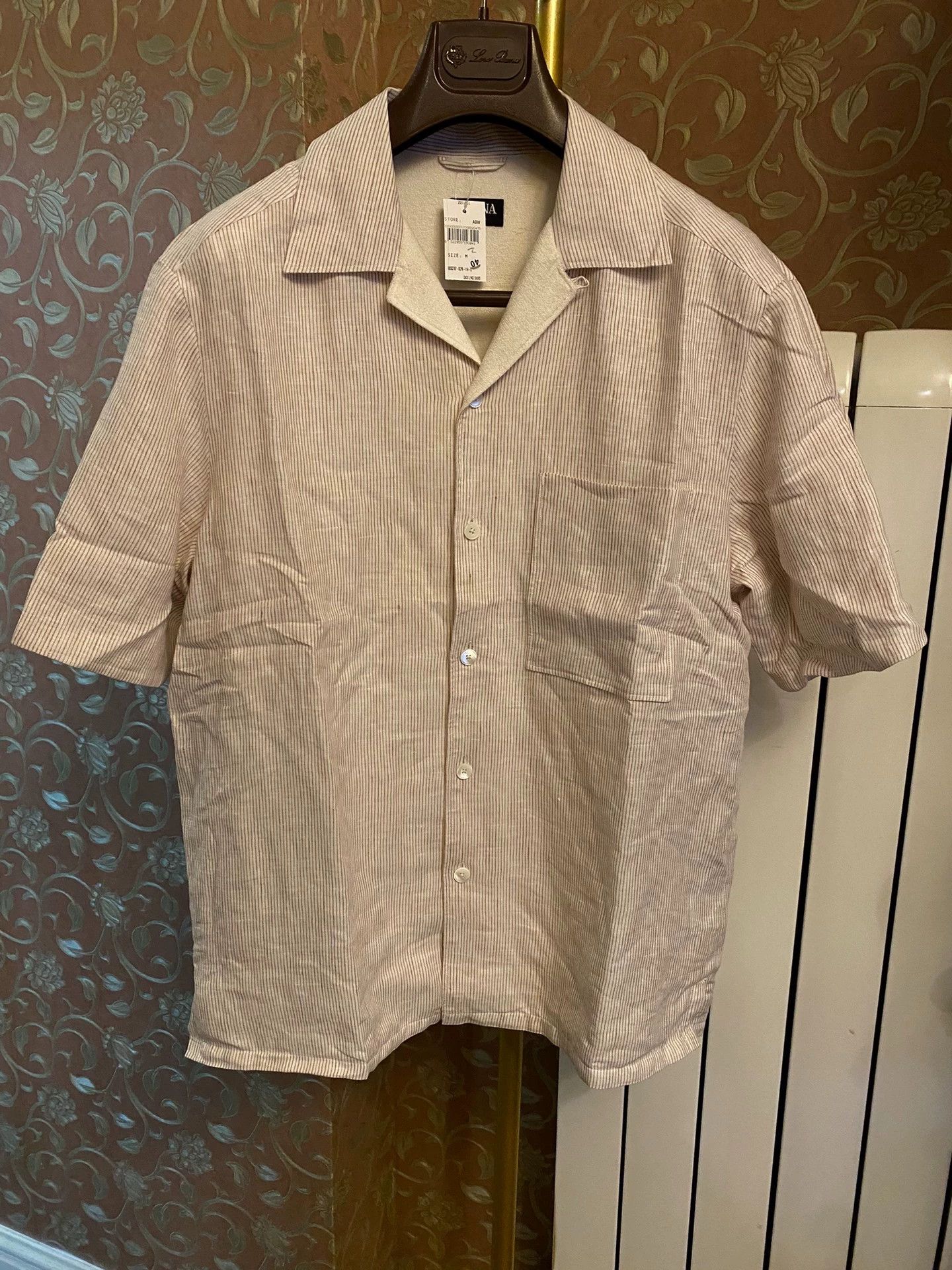 Ermenegildo Zegna ZEGNA Cuban Collar OASI LINO Linen SS Shirt Swiss Size US M / EU 48-50 / 2 - 1 Thumbnail