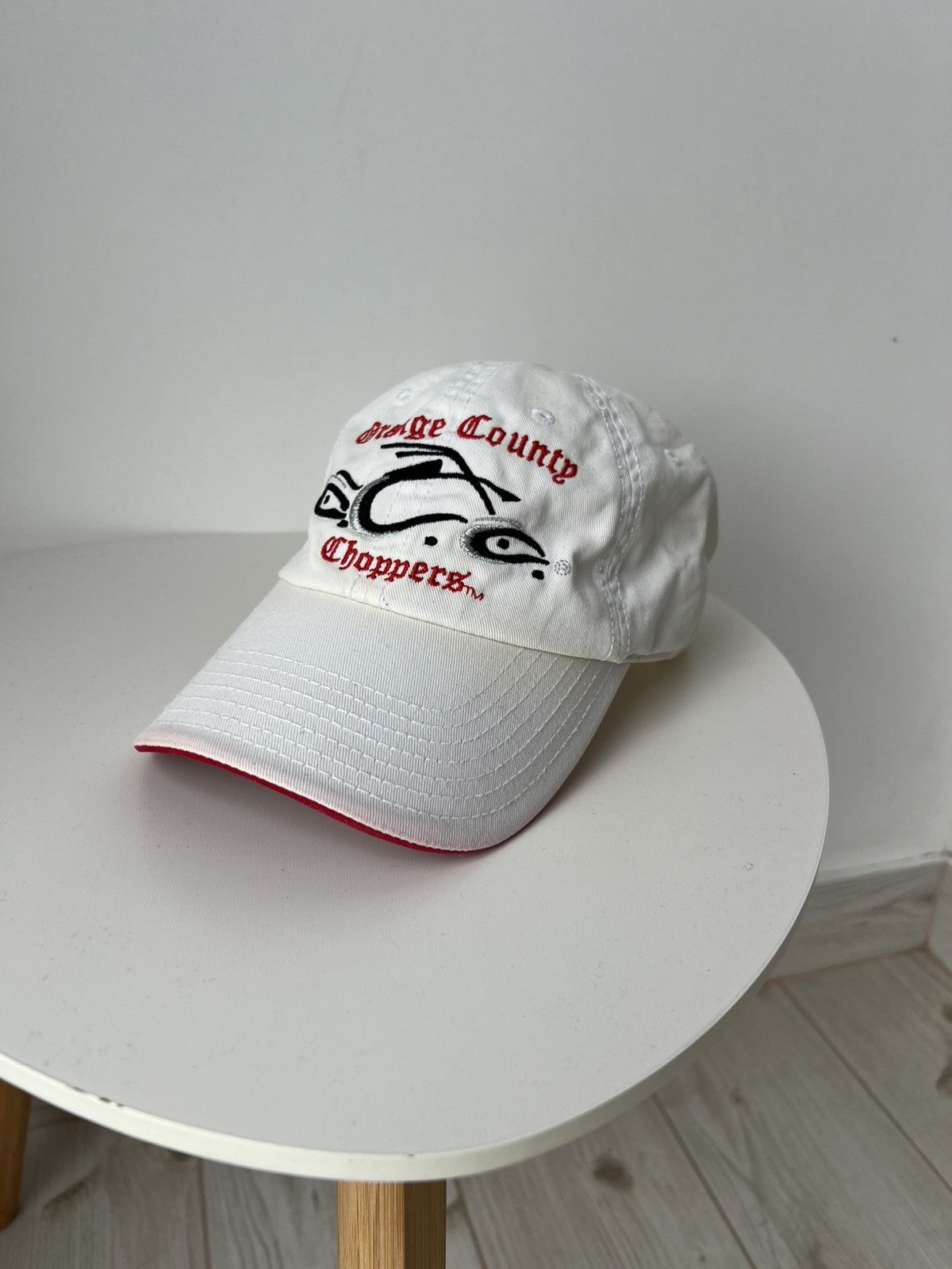 Vintage Orange County Choppers Cap, White Red with Logo, OSFM Size ONE SIZE - 2 Thumbnail