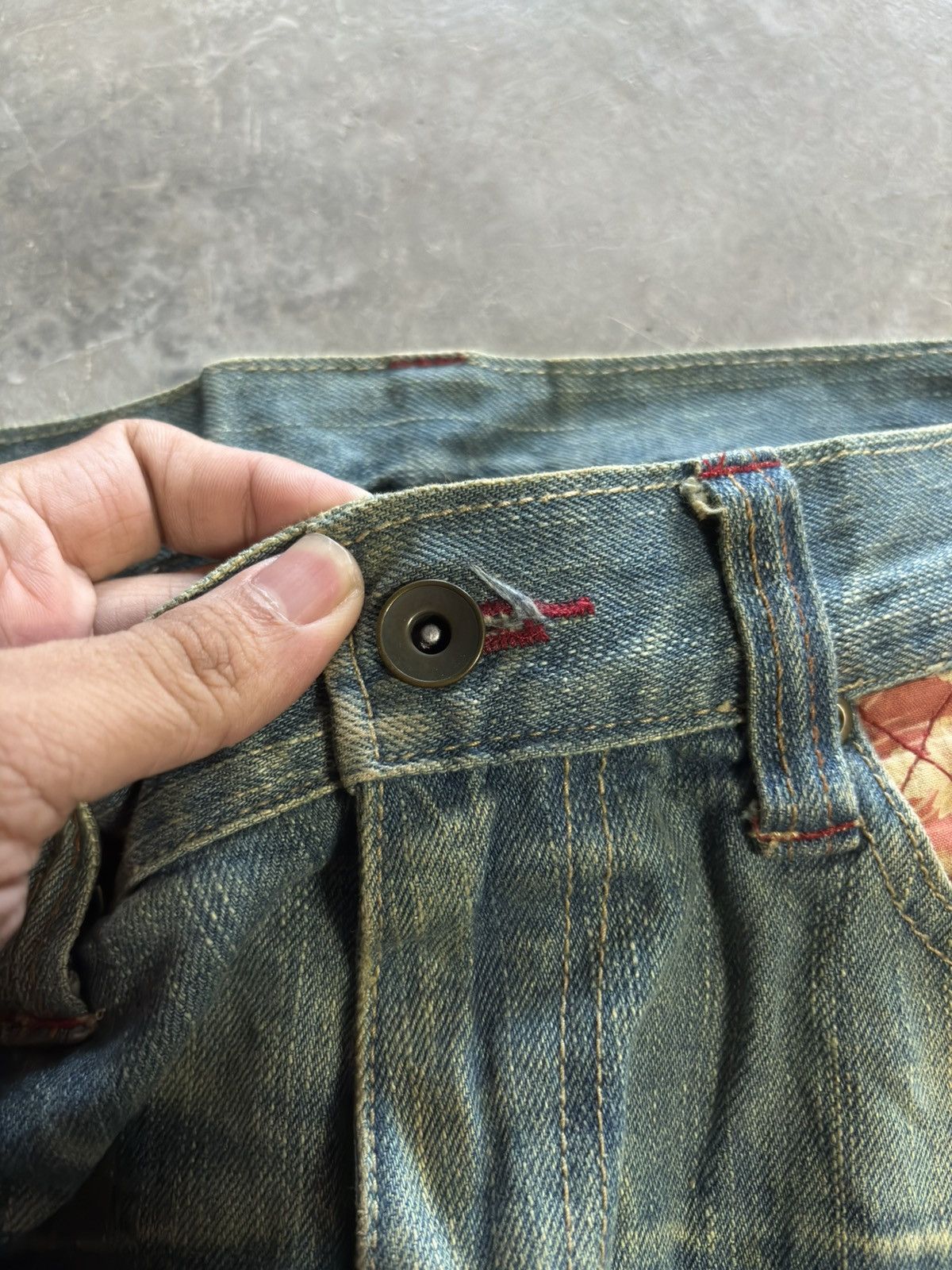 Hysteric Glamour × If Six Was Nine × Japanese Brand GUMU distressed japanese denim sakura sukajan sick mud wash Size US 31 - 3 Thumbnail