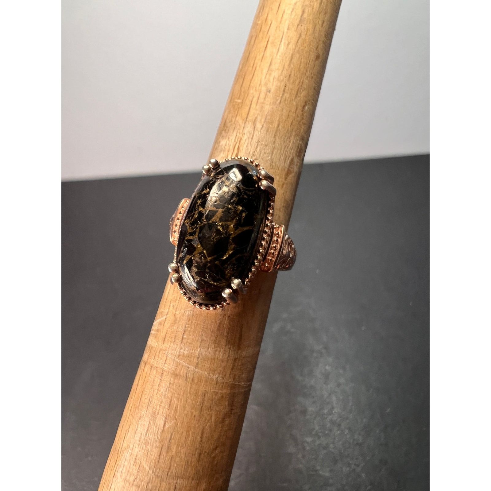 Other NEW Matrix shungite ring in rose gold over CU size 7 Size ONE SIZE - 1 Thumbnail