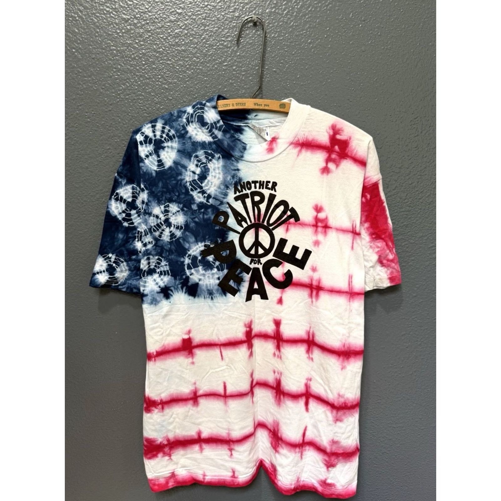 Hanes VINTAGE Patriots For Peace Tie Dye Tee Shirt XL Hanes Shirt Men Blue 90s Adults Womens Mens Size US XL / EU 56 / 4 - 3 Thumbnail