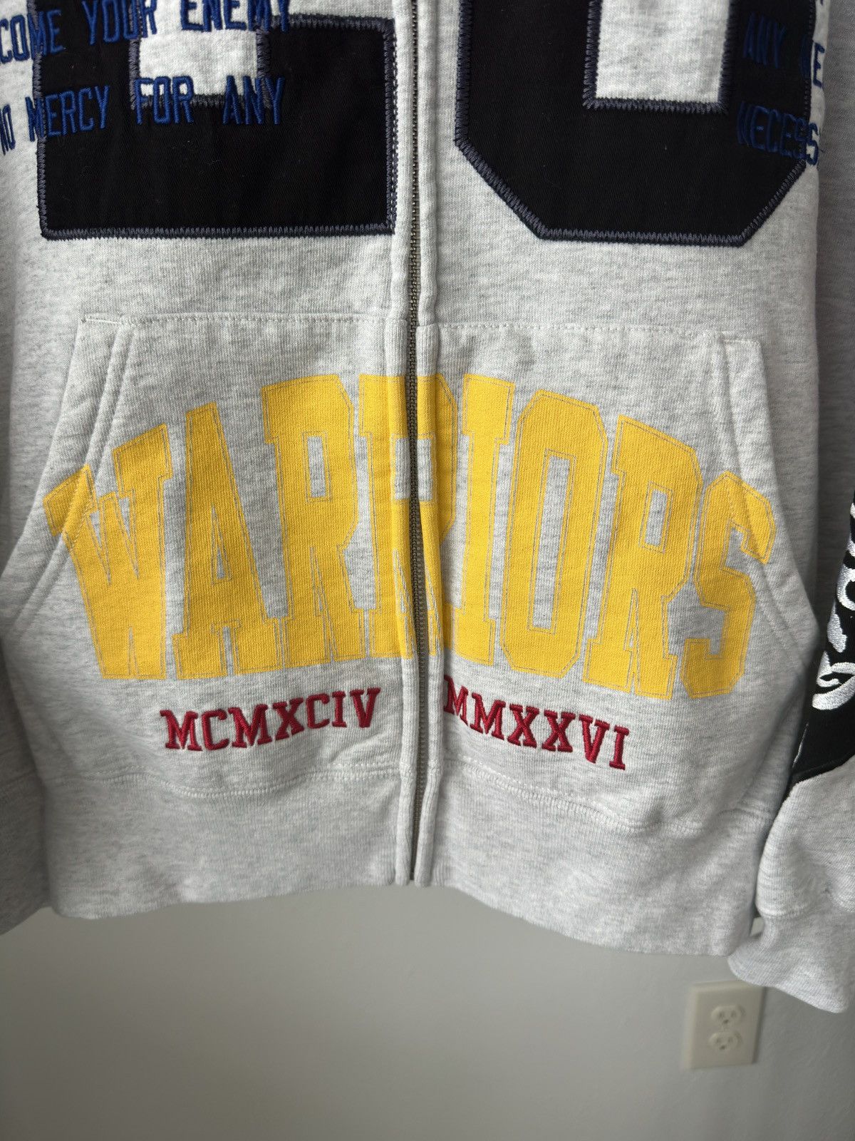 Supreme Supreme Warriors Applique Zip Up Hoodie Grey Size US L / EU 52-54 / 3 - 3 Thumbnail