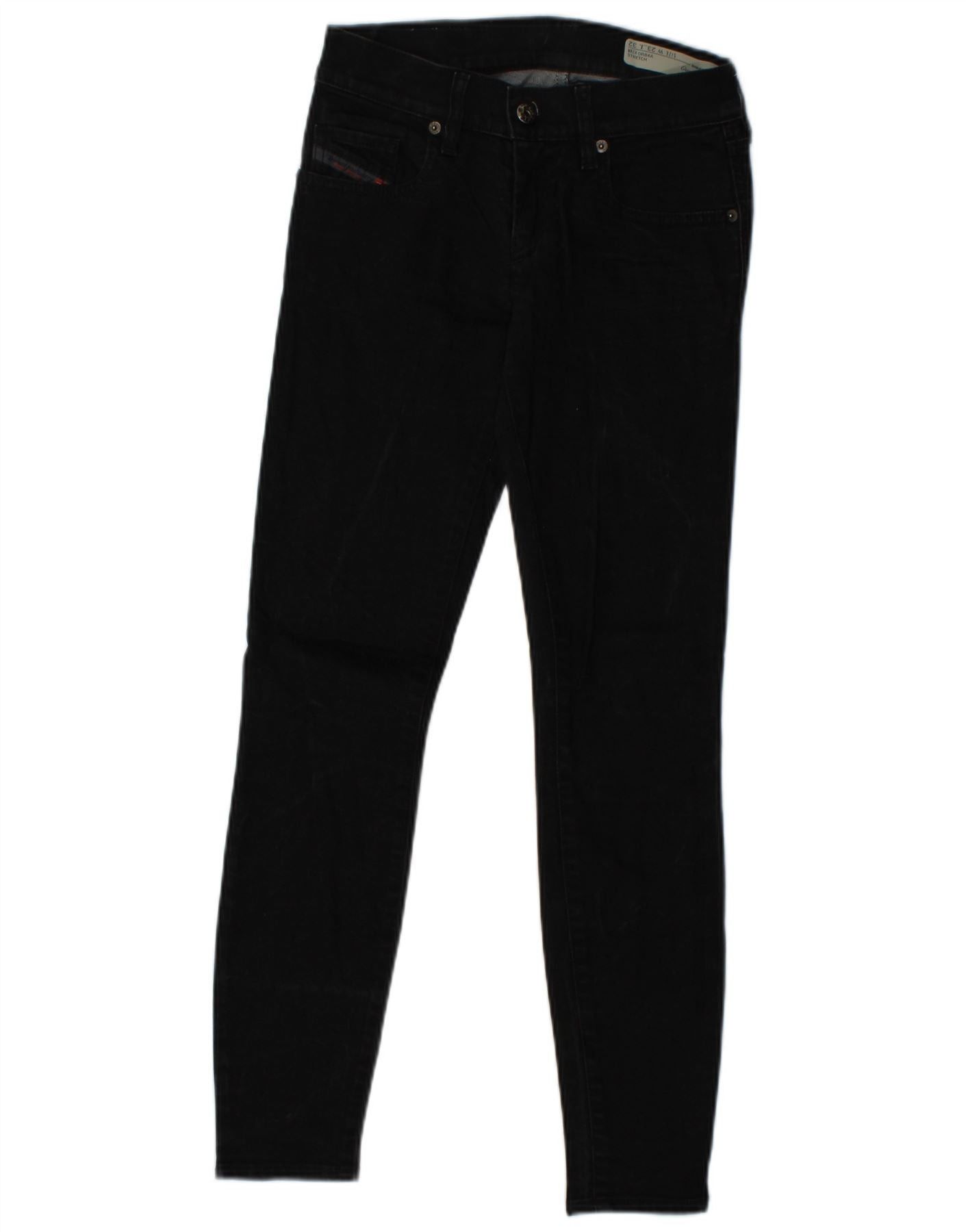 Diesel Womens Grupee Skinny Jeans W23 L28 Black Cotton Size 42" / US 20 - 1 Thumbnail