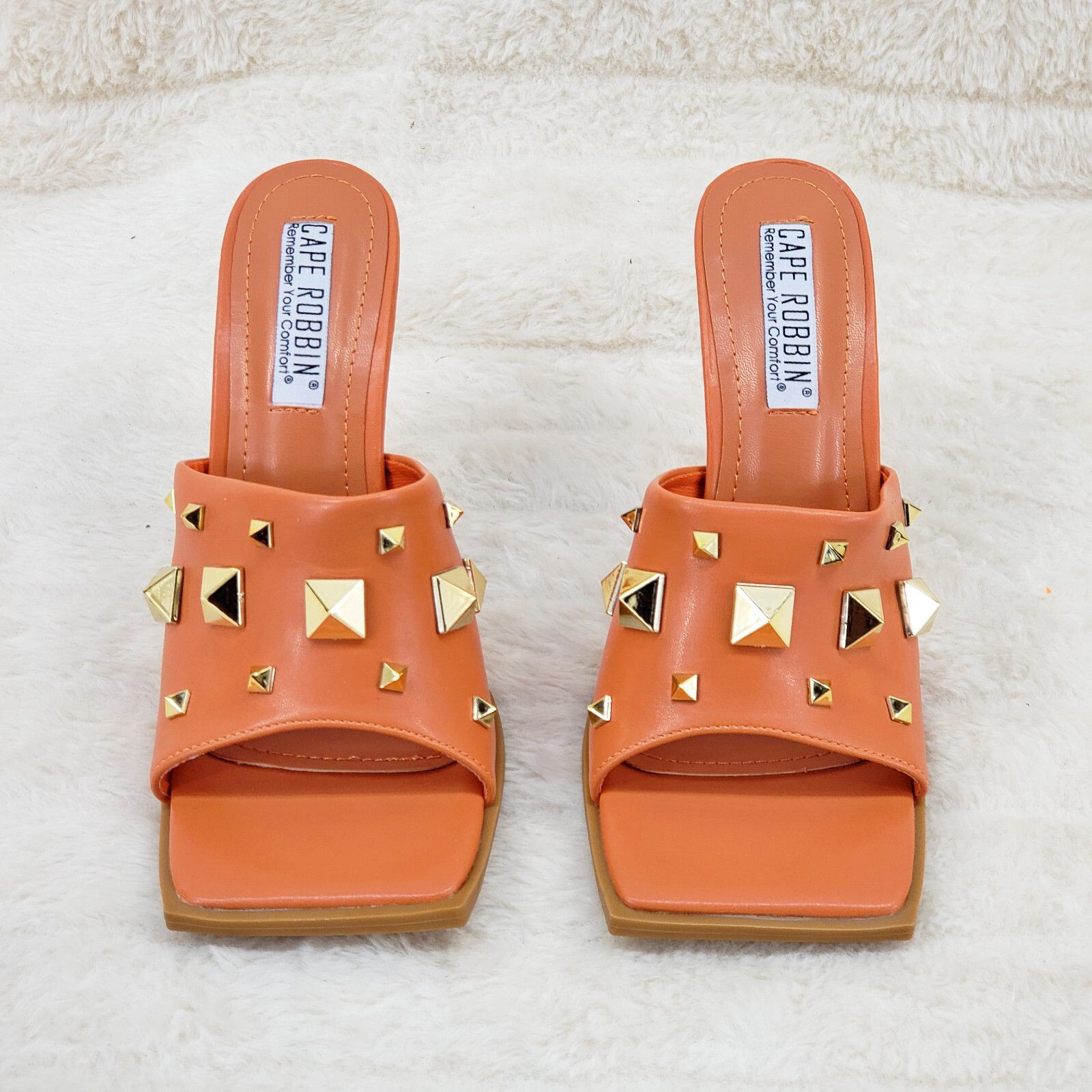 Other Popo Slip On Square Open Toe High Heel Clogs Mules Slides (U Size US 8 / IT 38 - 4 Thumbnail