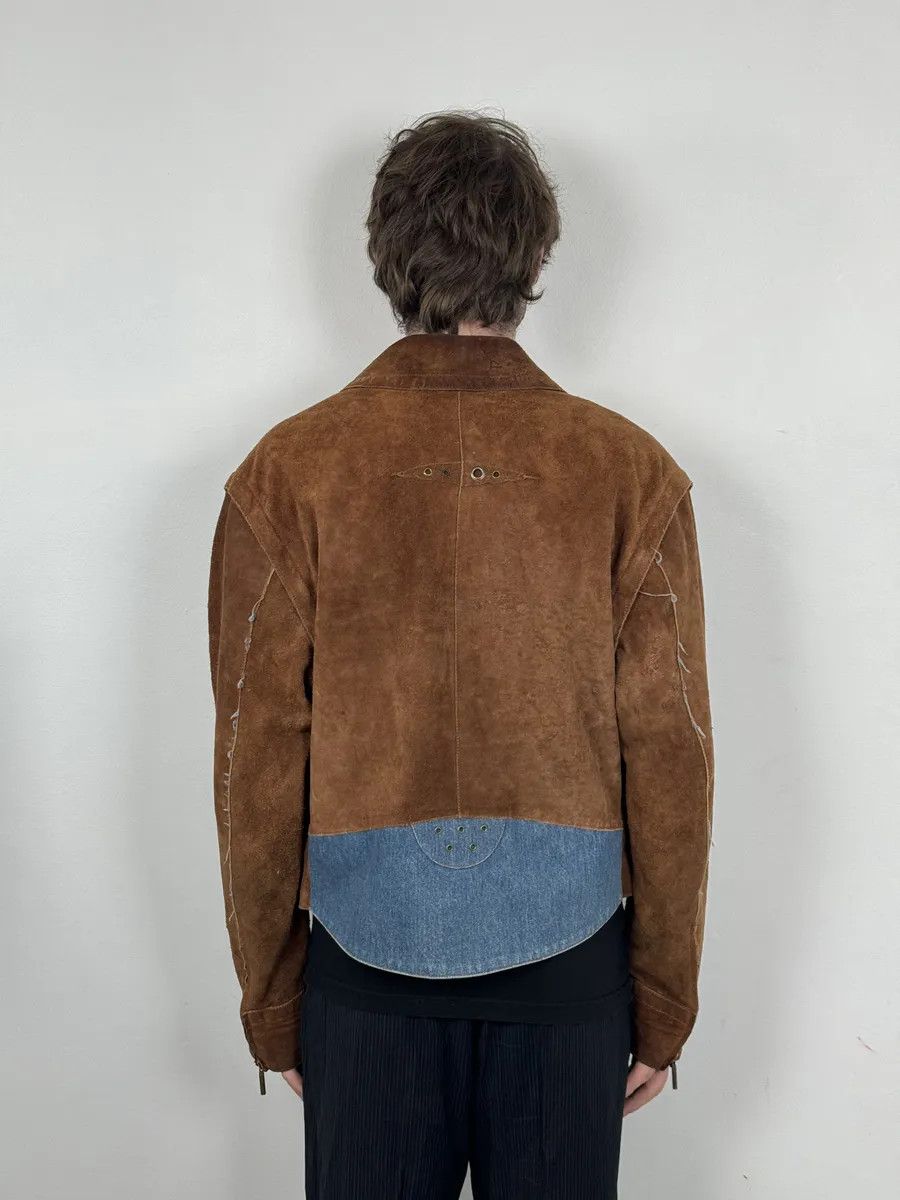 Just Cavalli AW2005 Cavalli Contemporary Detachable Sleeves Brown Suede Denim Leather Jacket Size US M / EU 48-50 / 2 - 4 Thumbnail