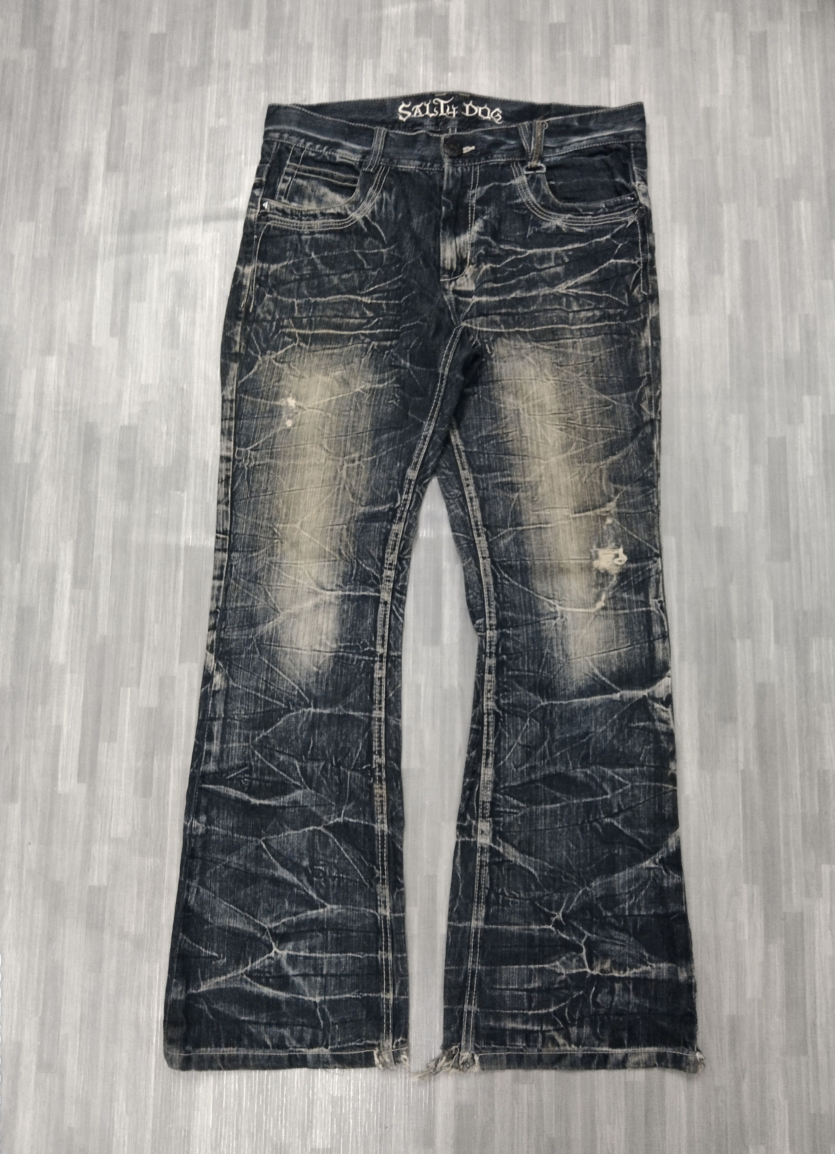 Japanese Brand FLARE SICK RUSTY SALTY DOG DENIM PANTS Size US 34 / EU 50 - 2 Thumbnail