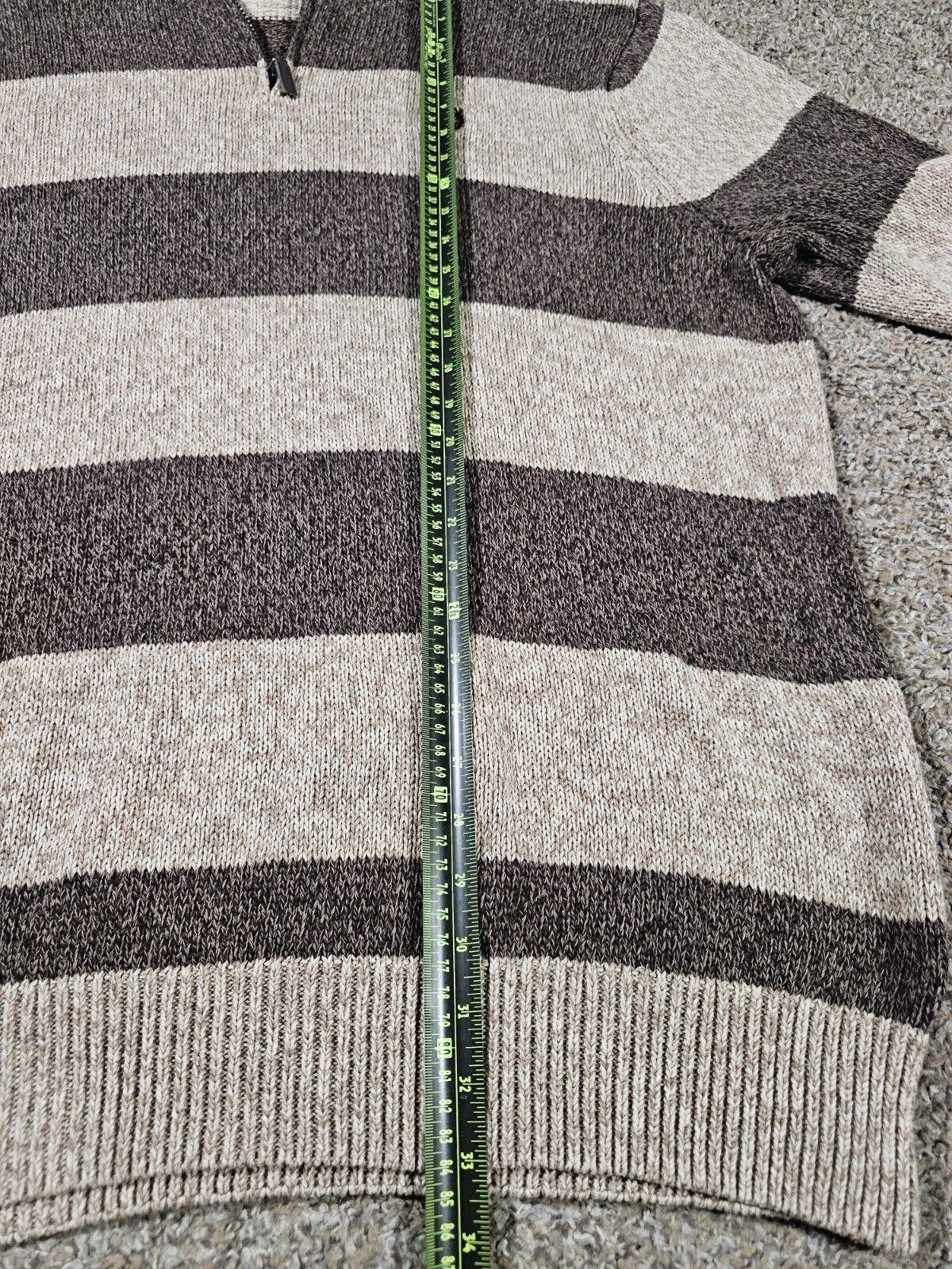 Chaps Chaps 2XLT Cog Twist Pullover Sweater 1/4 zip Brown Stripe Size US XXL / EU 58 / 5 - 4 Thumbnail