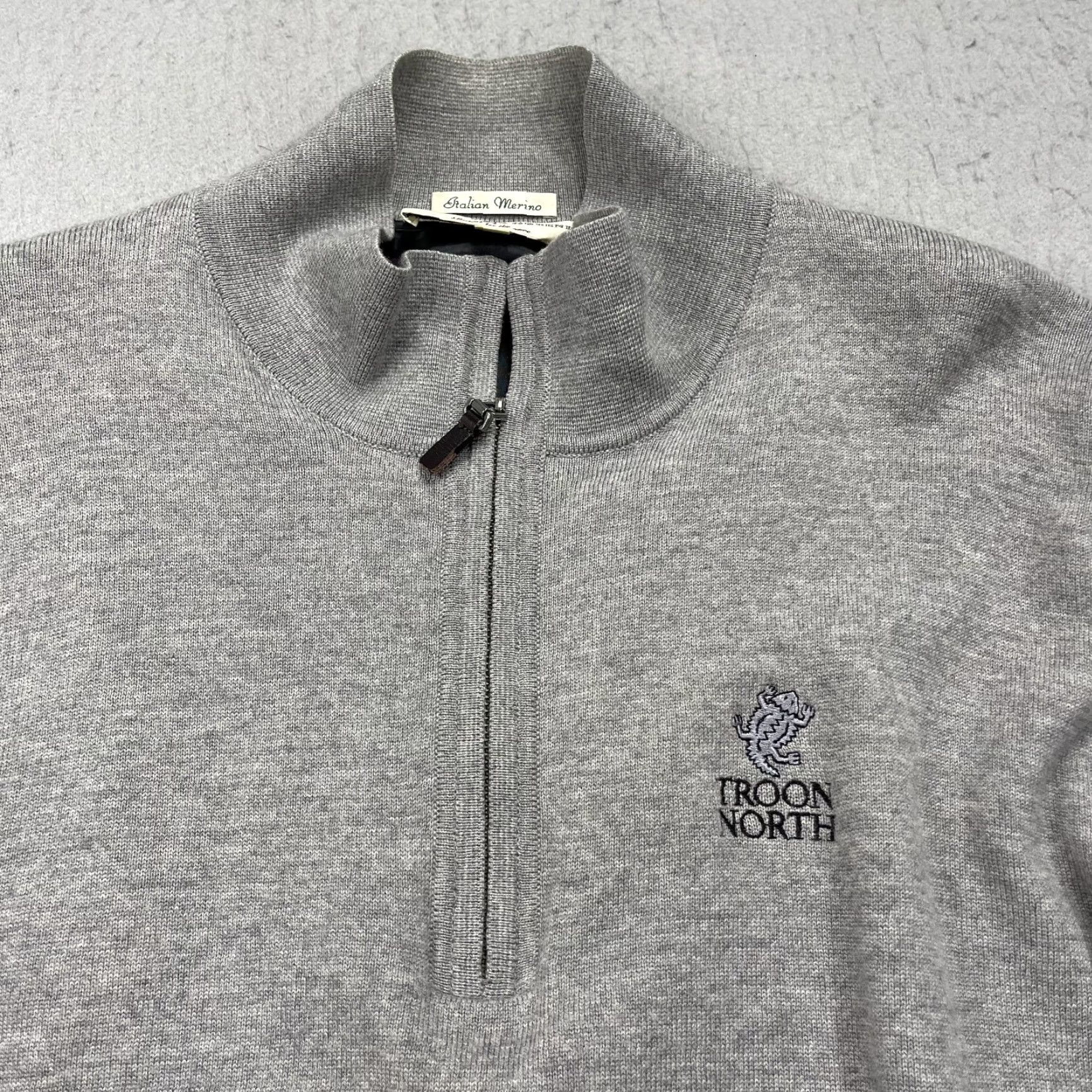 Vintage Fairway & Greene Golf Sweater Mens Large Gray 1/4 Zip Troon North Merino Wool Mock Neck Pullover Size US L / EU 52-54 / 3 - 2 Thumbnail