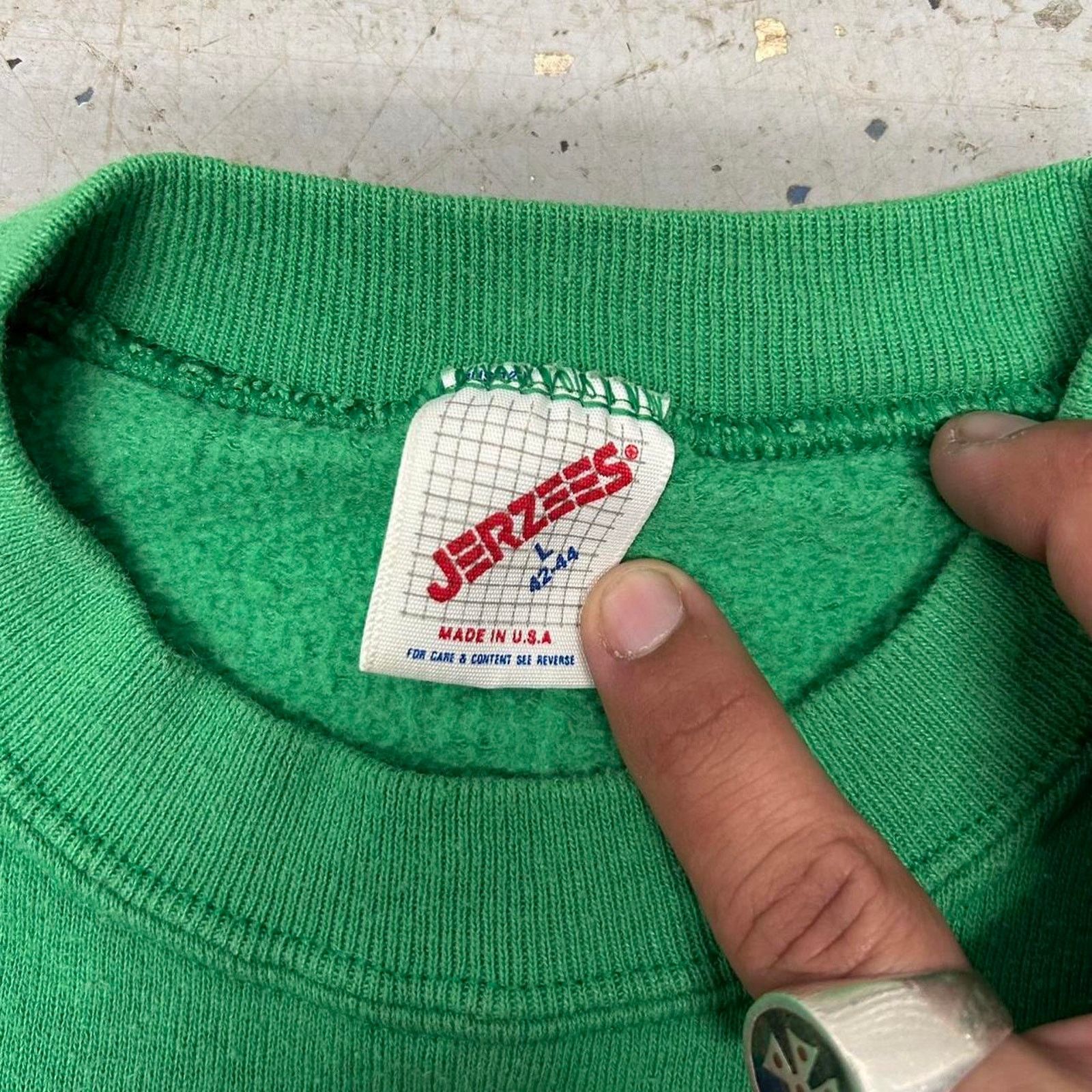Jerzees Green vintage 80s amps sweatshirt Size US L / EU 52-54 / 3 - 3 Thumbnail