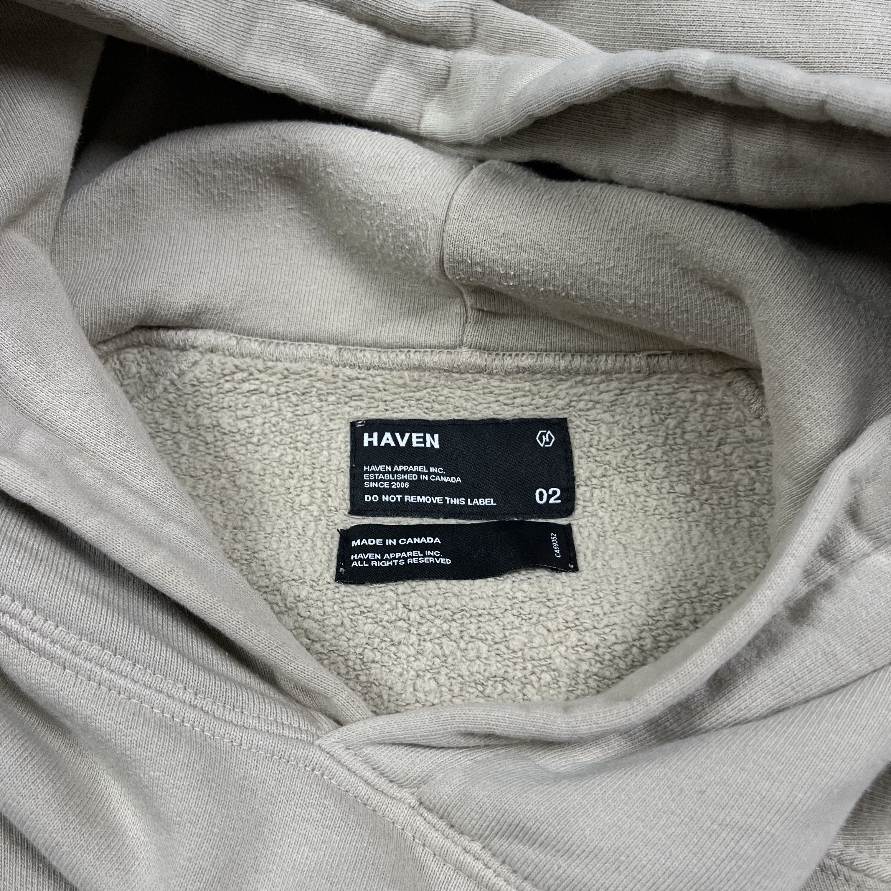 Haven Haven Hoodie Tan Size 02 Medium Made in Canada 100% Cotton Size US M / EU 48-50 / 2 - 5 Thumbnail